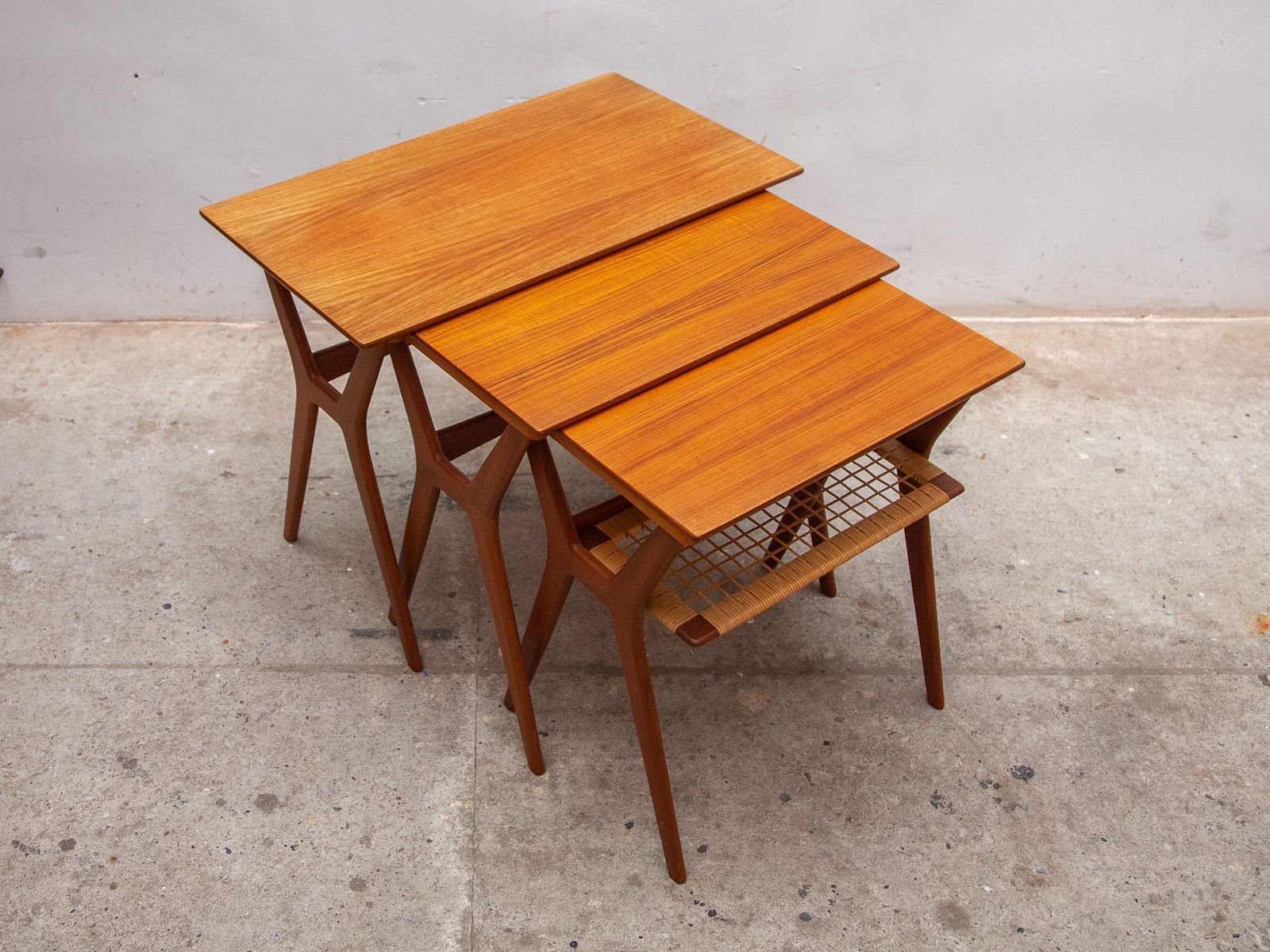 1598.0 Set Of Three Nesting Tables Designed By Johannes Andersen For Silkeborg, 1960s photo