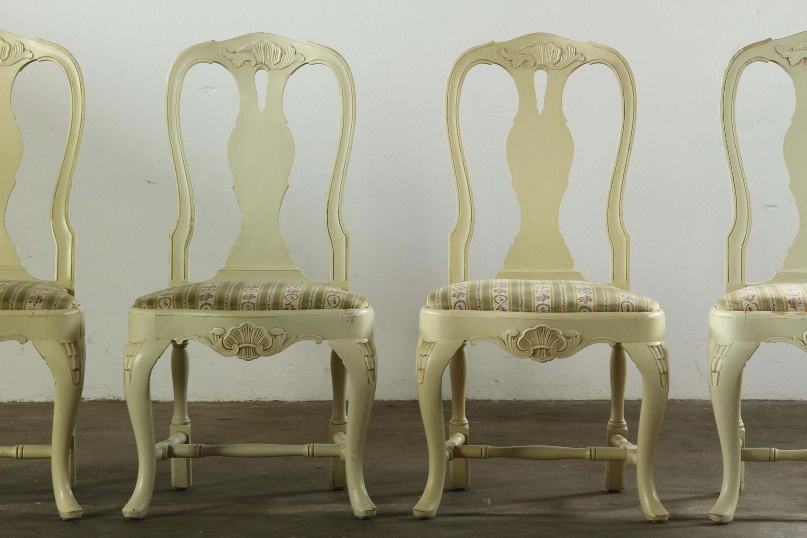 Vintage Set Of 4 Swedish "Conservatory" Rococo Style Louis XV Chairs, Early 1900 photo vinterior