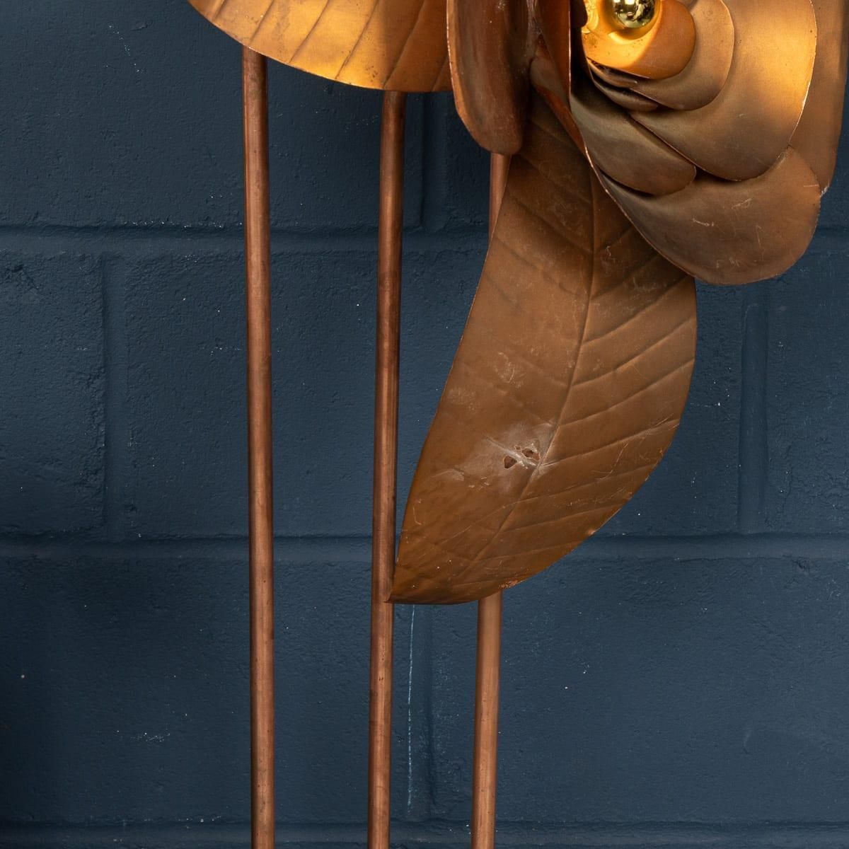 photo for sale Vintage 20th Century Italian Brass Floral Floor Lamp C.1970