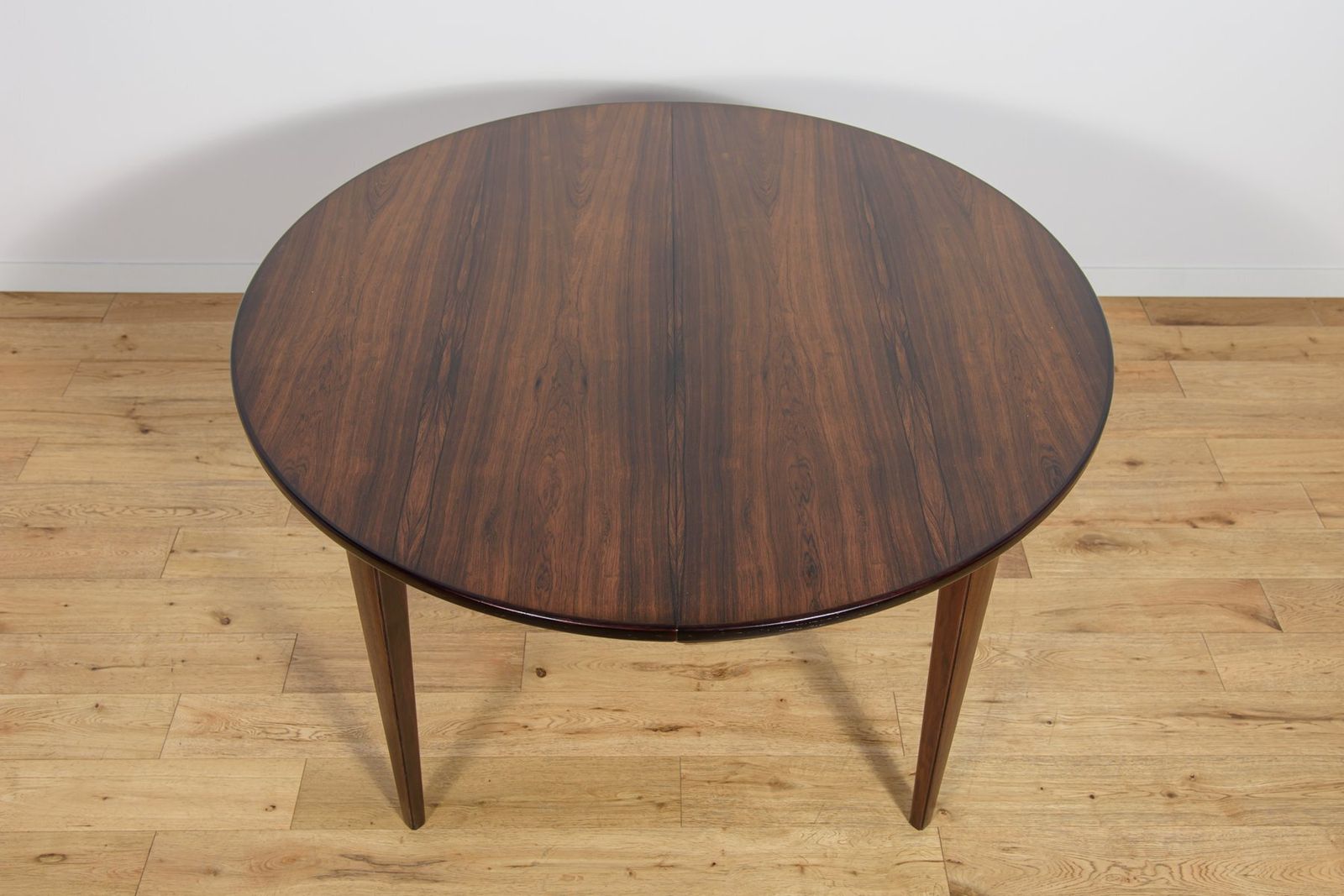 Mid Century Modern Round Rosewood Model 55 Dining Table By Gunni Omann For Omann Jun, Denmark, 1960s photo Furniture