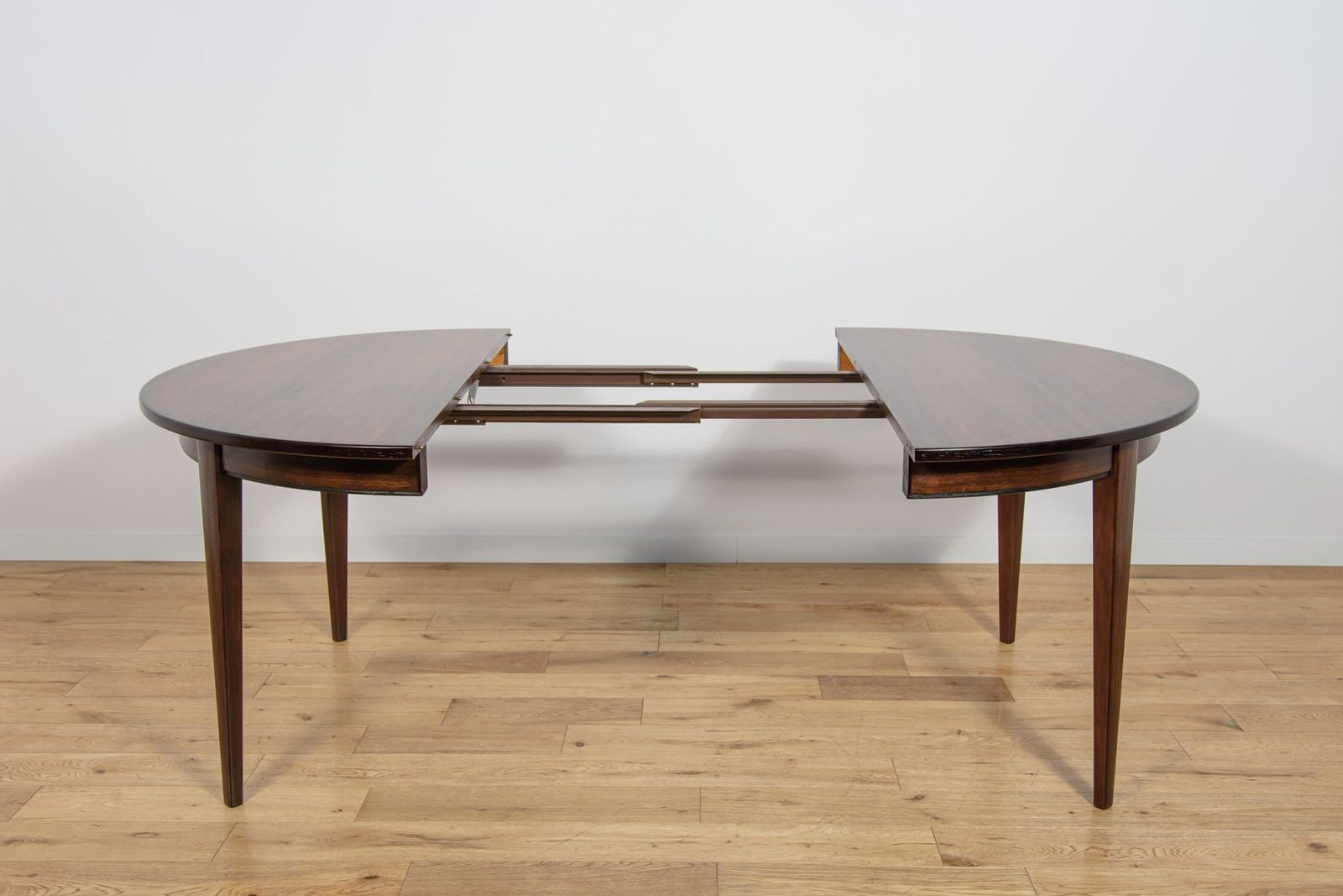 Mid Century Modern Round Rosewood Model 55 Dining Table By Gunni Omann For Omann Jun, Denmark, 1960s photo 3363.0