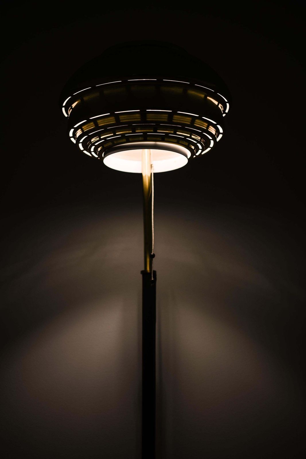 Floor Lamp In Brass And Leather By Alvar Aalto, 1950s photo Lighting