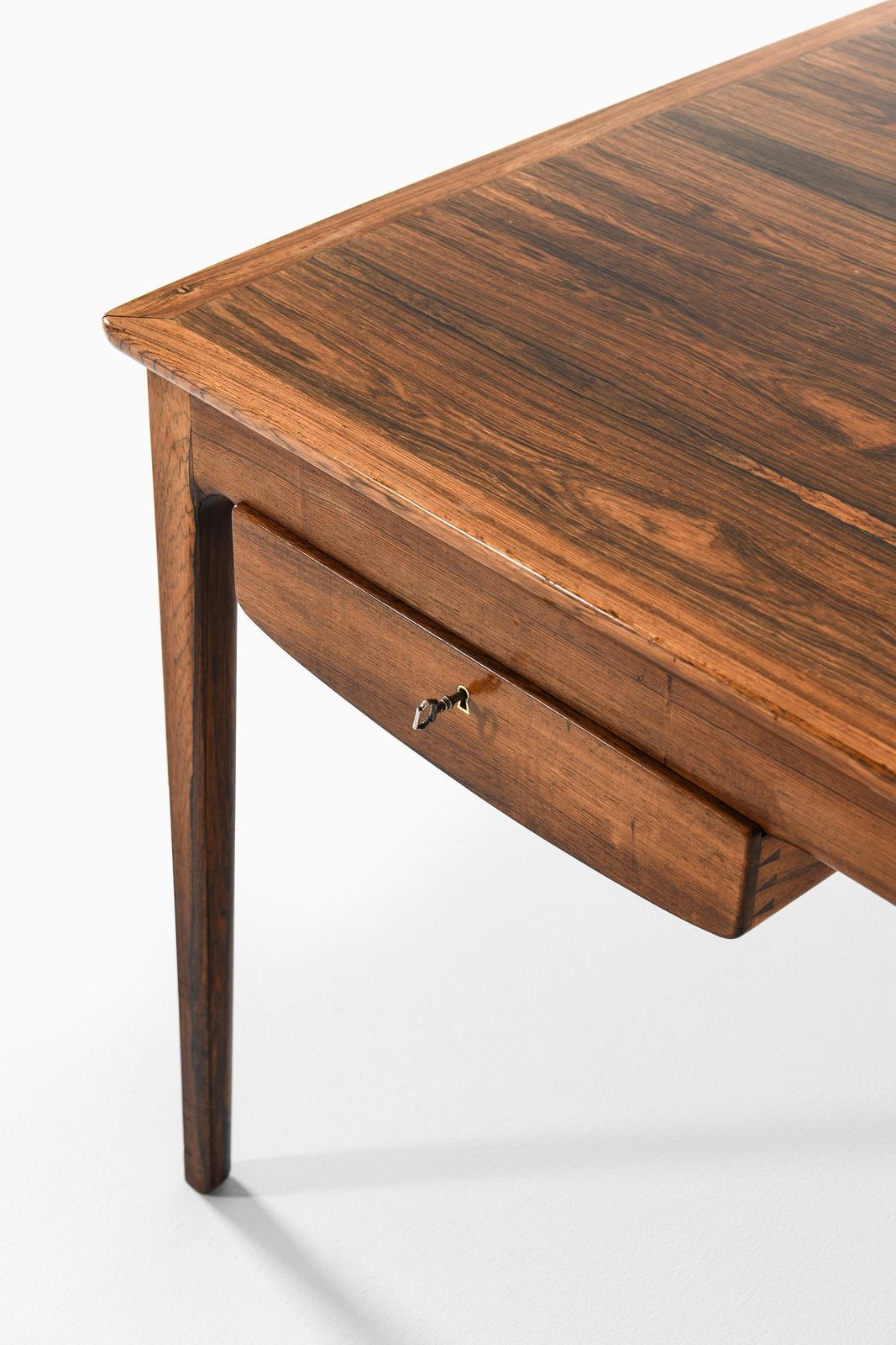 Freestanding Desk In Brass And Rosewood By Ole Wanscher, 1959 photo for sale