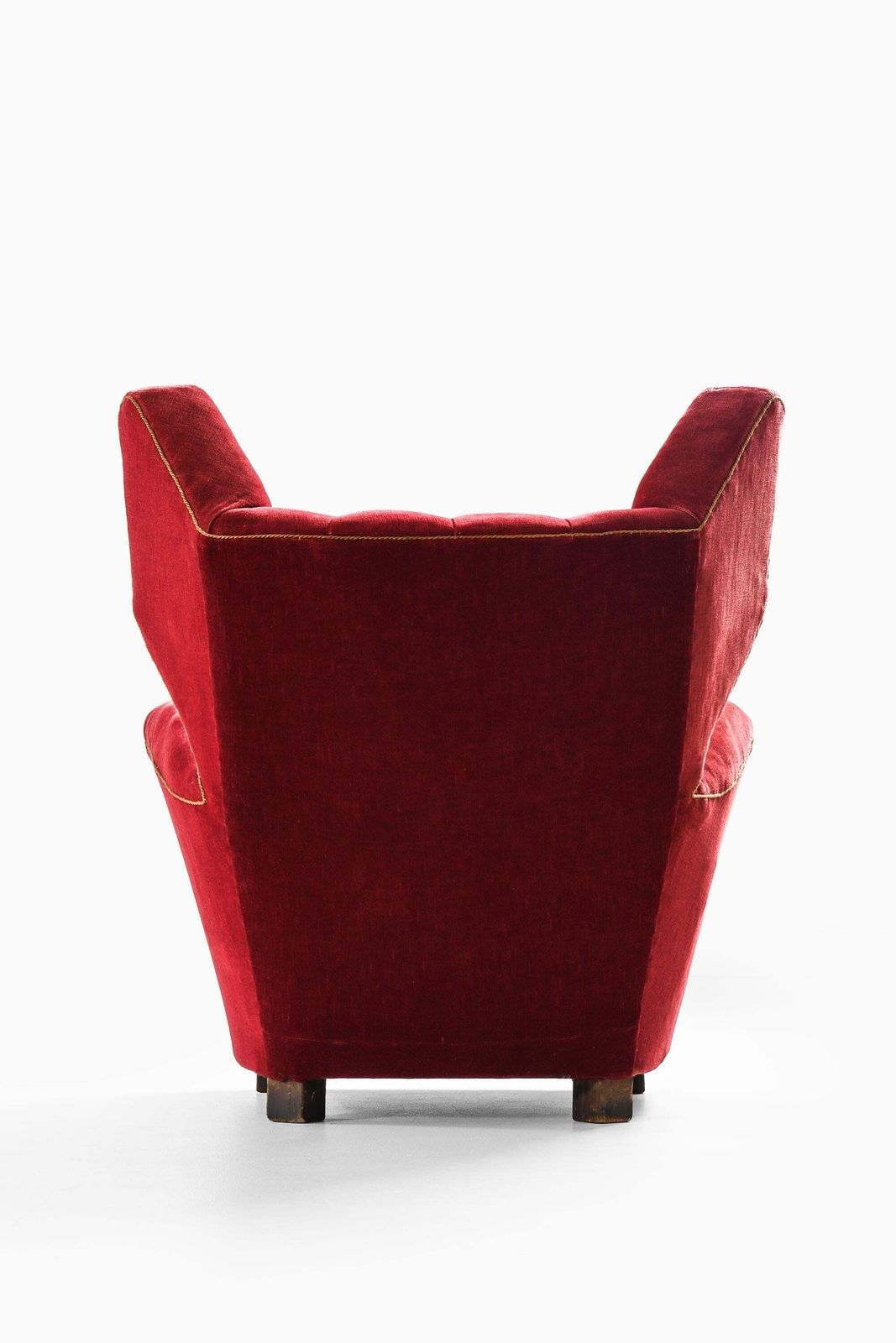 Rare Large Wingback Easy Chair In Fabric And Oak, 1930s photo buy