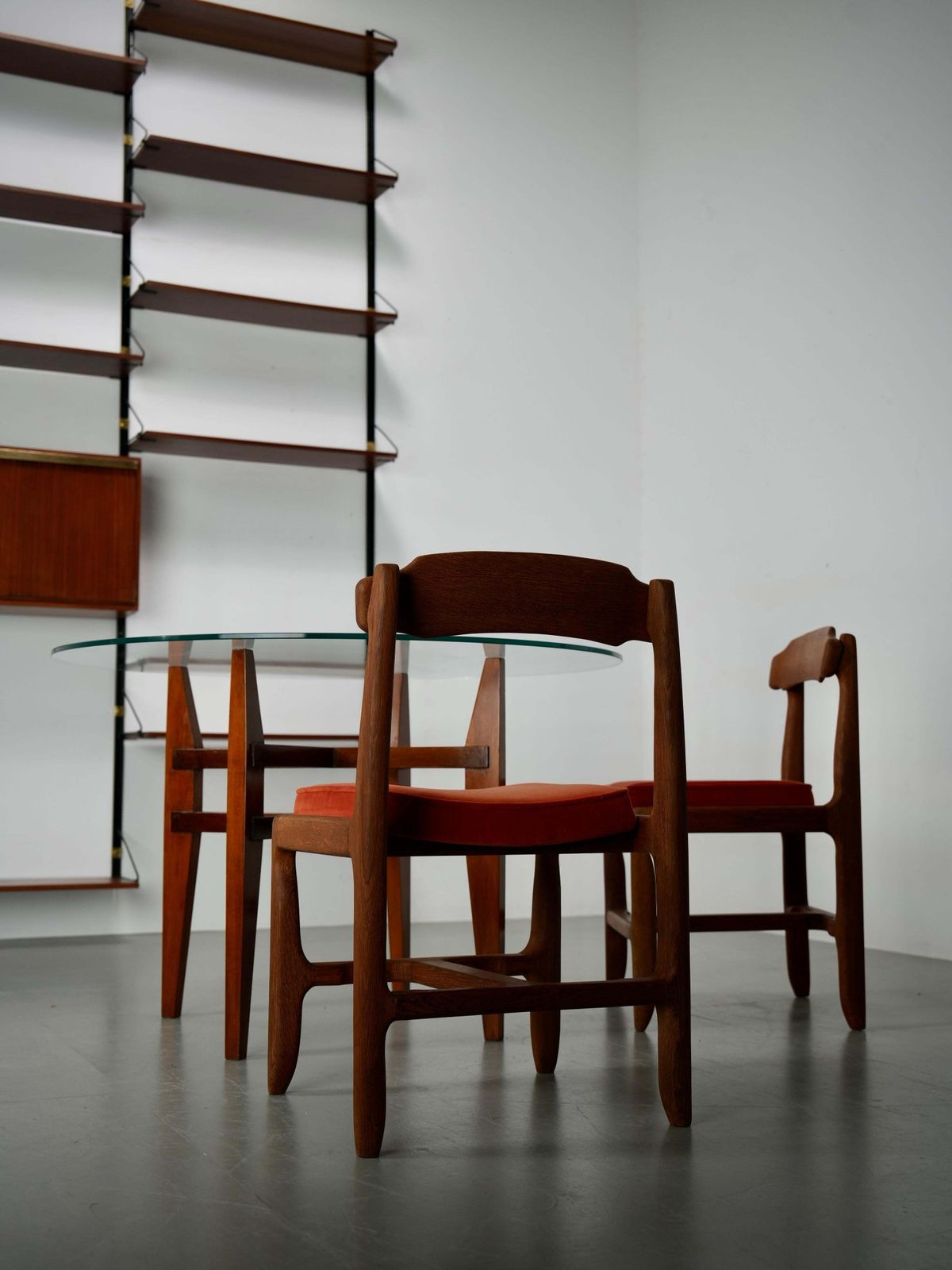 photo buy High Modular Wall Unit With Dry Bar In Wood, Metal And Brass, Italy, 1960's