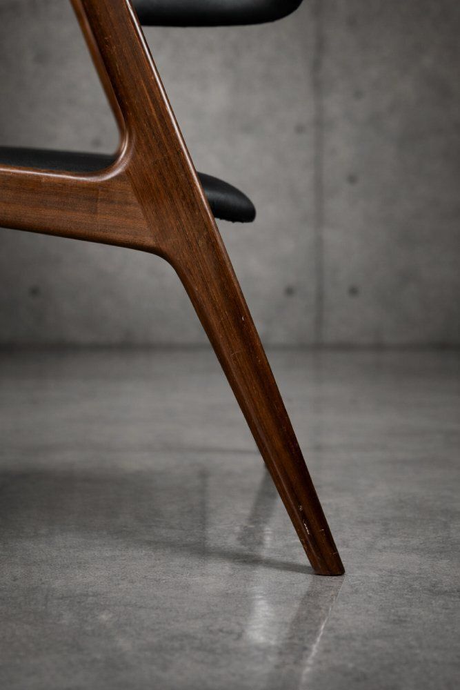 Mid Century Modern Danish Fire Office Chair In Teak, 1960s photo vintage