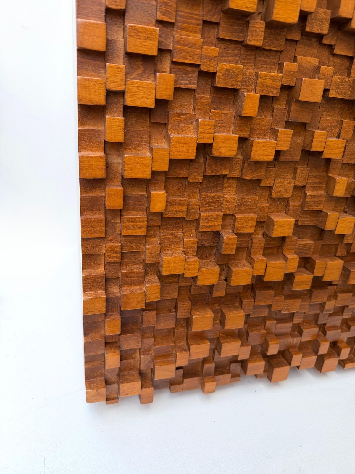 Contemporary Pair Of Wood Marquetry Cube Bedside Tables. Italy photo vinterior