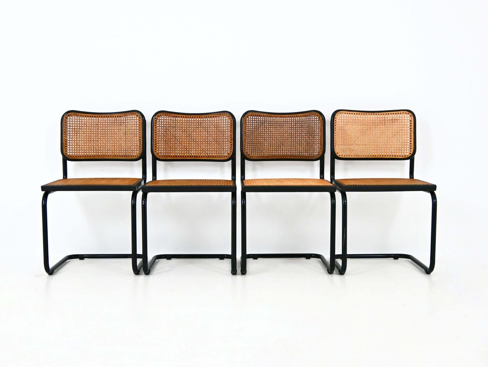All Black Dining Chairs Style B32 By Marcel Breuer Set Of 4 photo Furniture