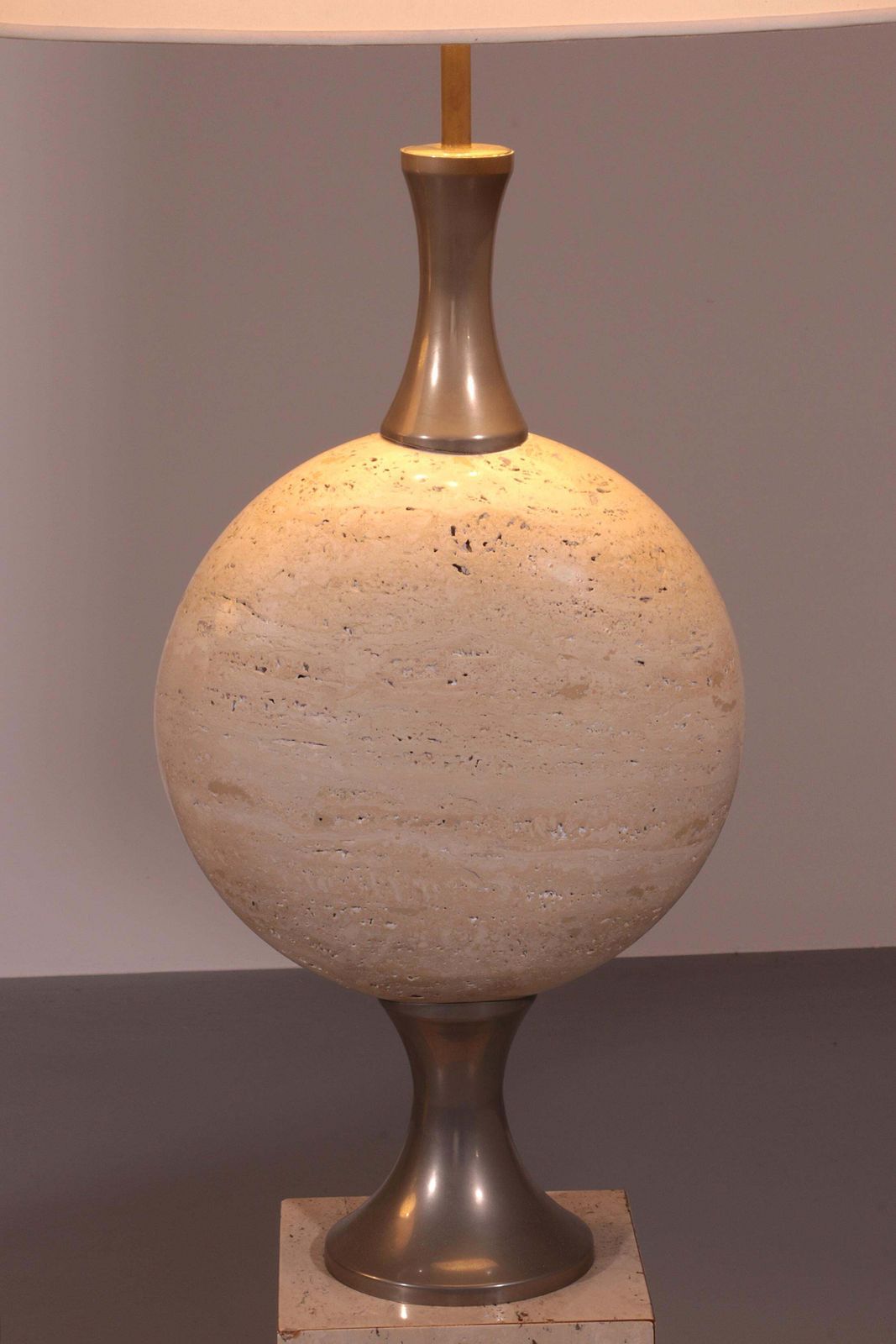 Travertine Floor Lamp By Philippe Barbier For Maison Barbier Monumental Piece 70 photo 8270.0