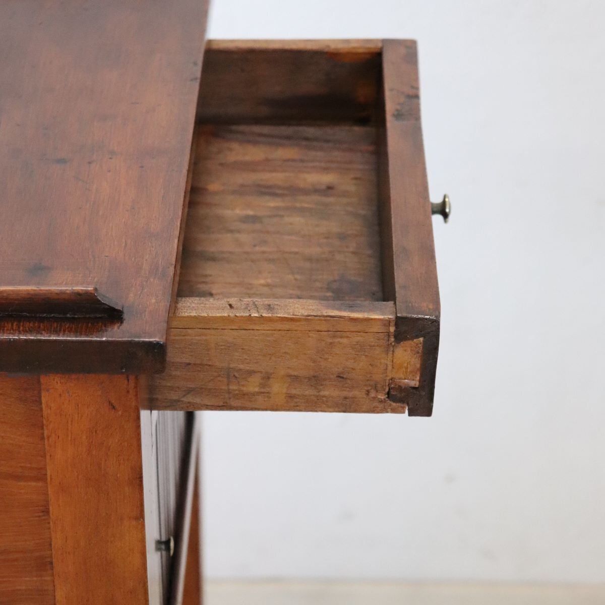 Antique Walnut Nightstand With Shutter Door, 1800s photo vintage