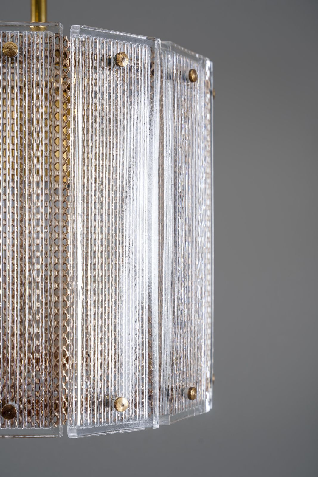 Pair Of Glass And Brass Pendants By Falkenbergs Belysning, Sweden, 1960s photo 709.0