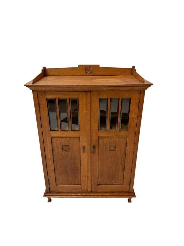 Arts & Crafts Art Nouveau Bookcase With Beveled Glass, 1900s photo buy