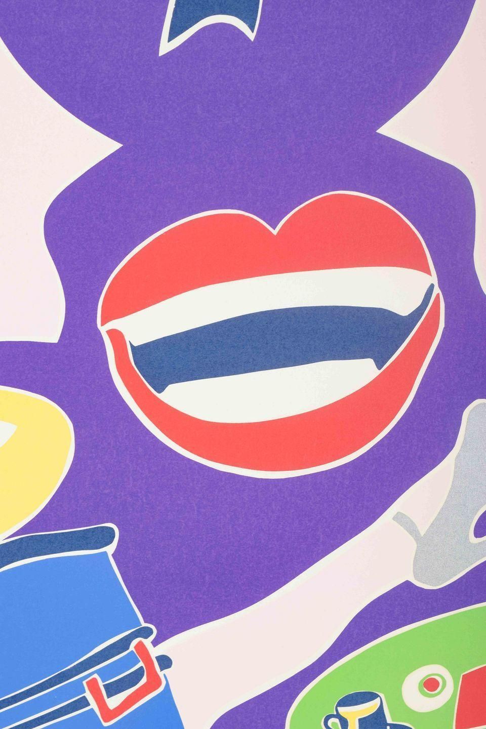 Tom Krøjer. Color Lithograph On Paper. Playful And Imaginative Composition, 1978 photo for sale
