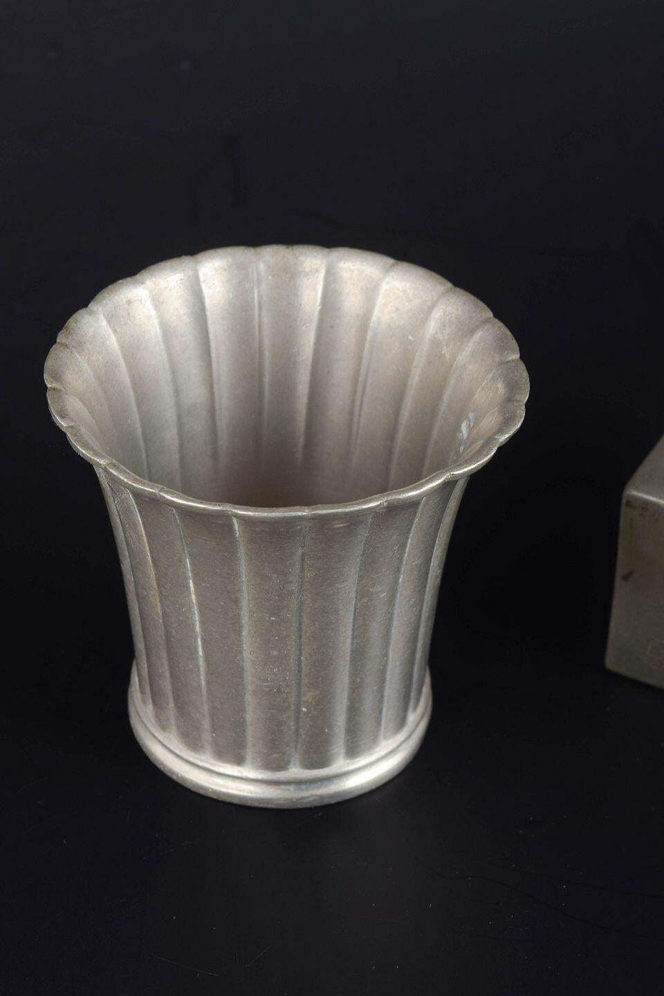 Just Andersen. Vase And Matchbox Holder In Pewter, 1930s–40s. photo Home Decor