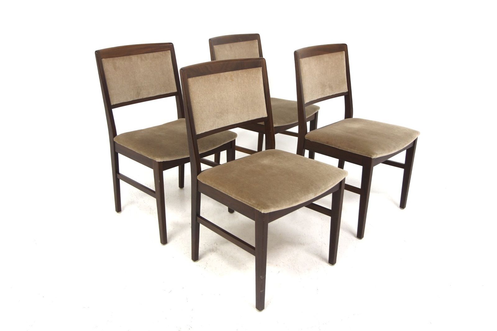 Scandinavian Walnut Chairs, Sweden, 1970s, Set Of 4 photo 696.0