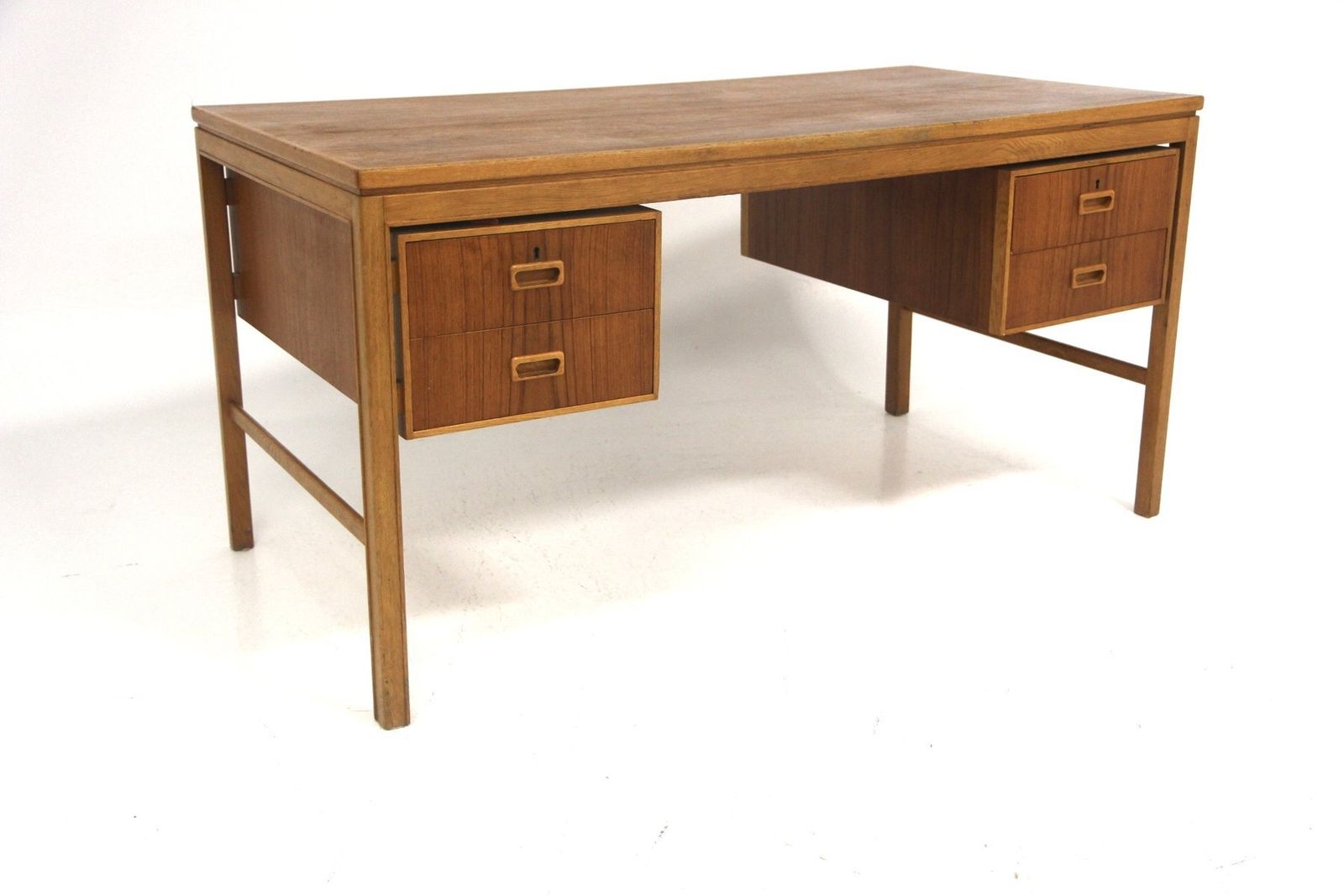 Scandinavian Desk In Teak And Oak, Sweden, 1960s photo buy
