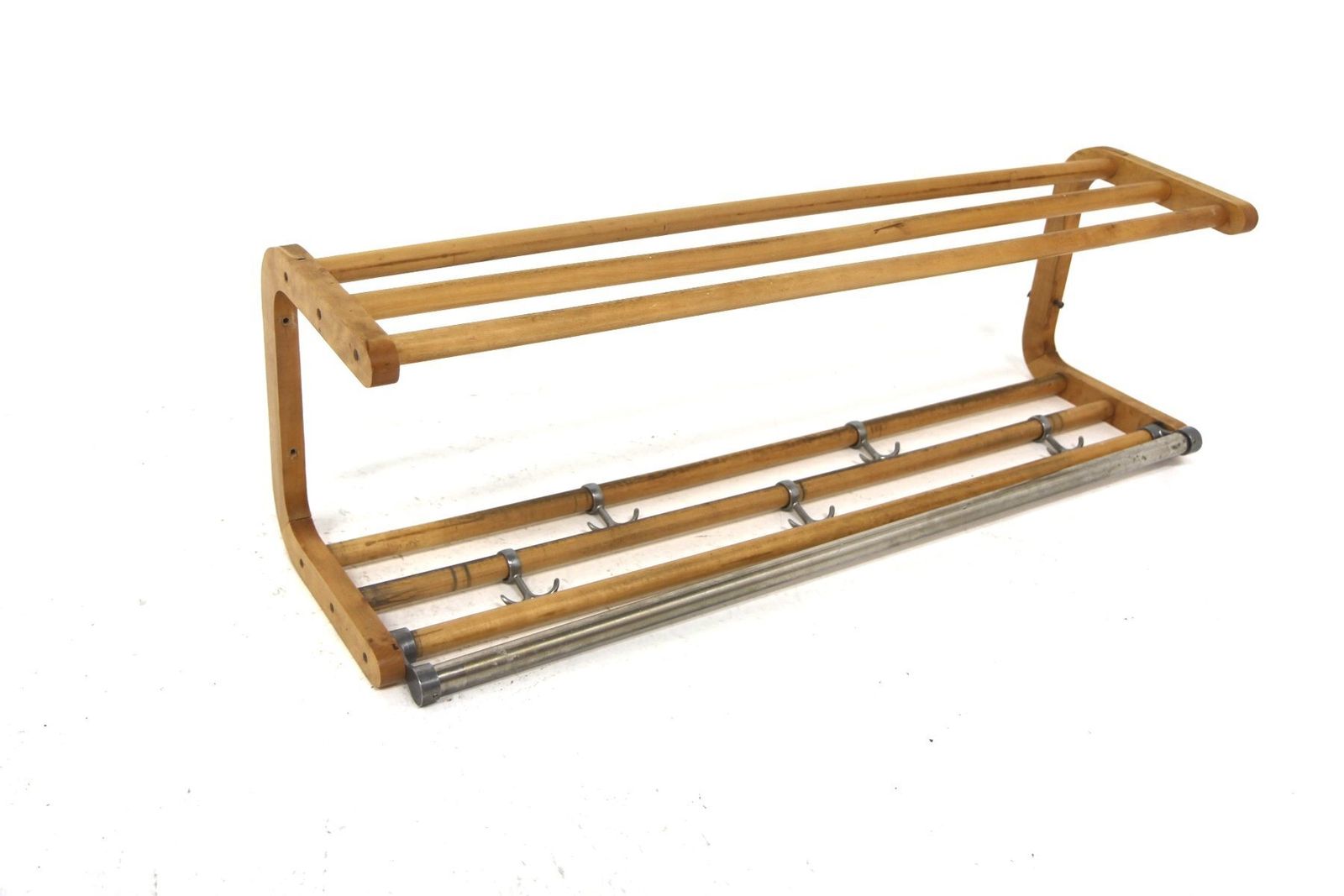 Scandinavian Coat Rack In Beech Wood, Sweden, 1950s photo for sale