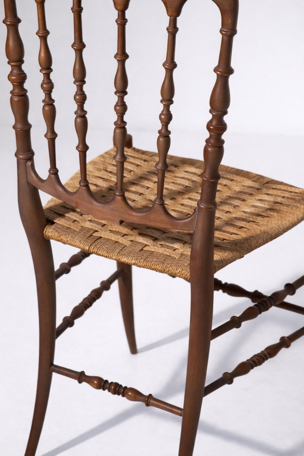 Set Of Six Italian Chiavarine Chairs, Umbertino Model With Rope photo vinterior