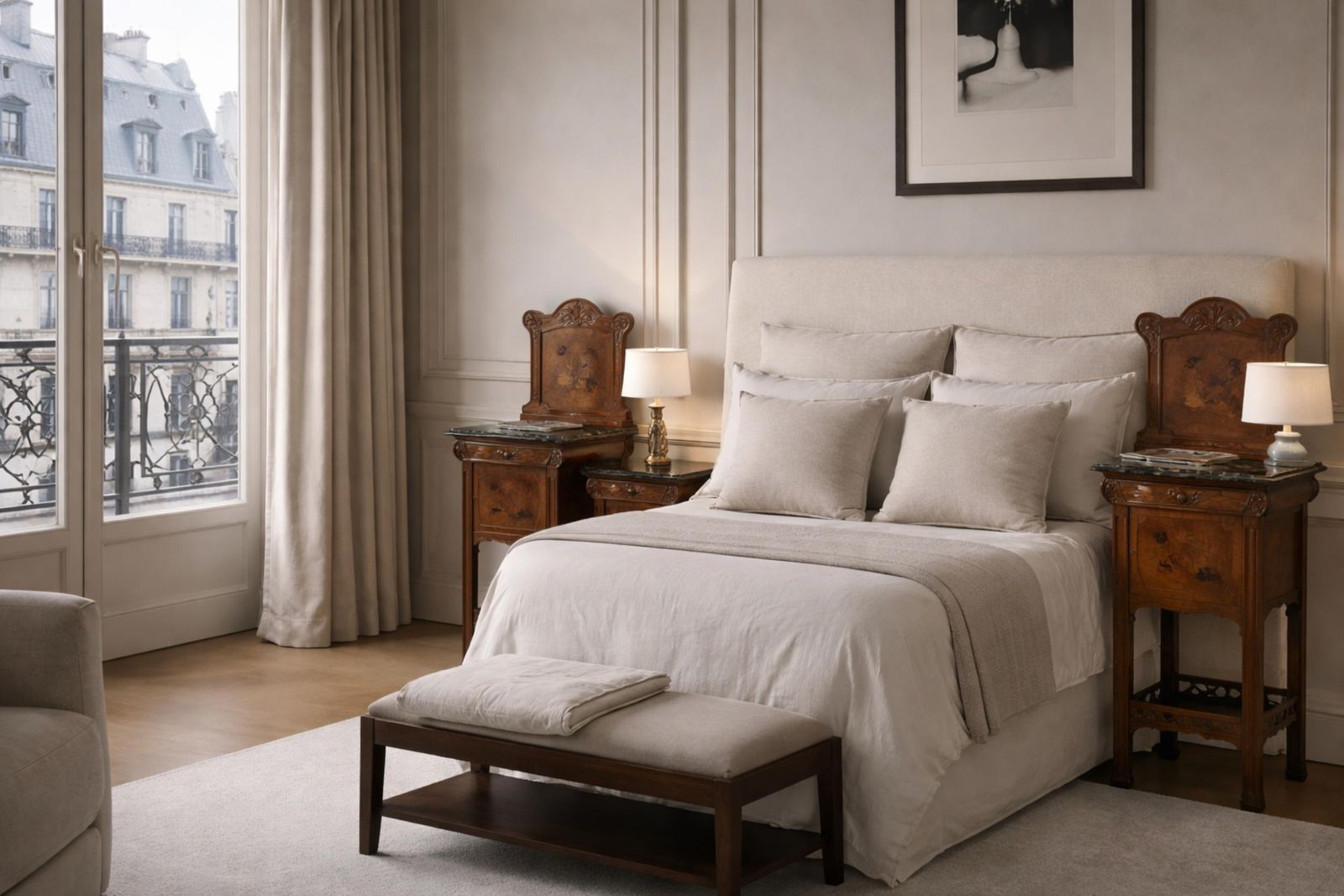 Pair Of Art Nouveau Bedside Tables By Vittorio Valabrega With Marble Shelves photo furniture