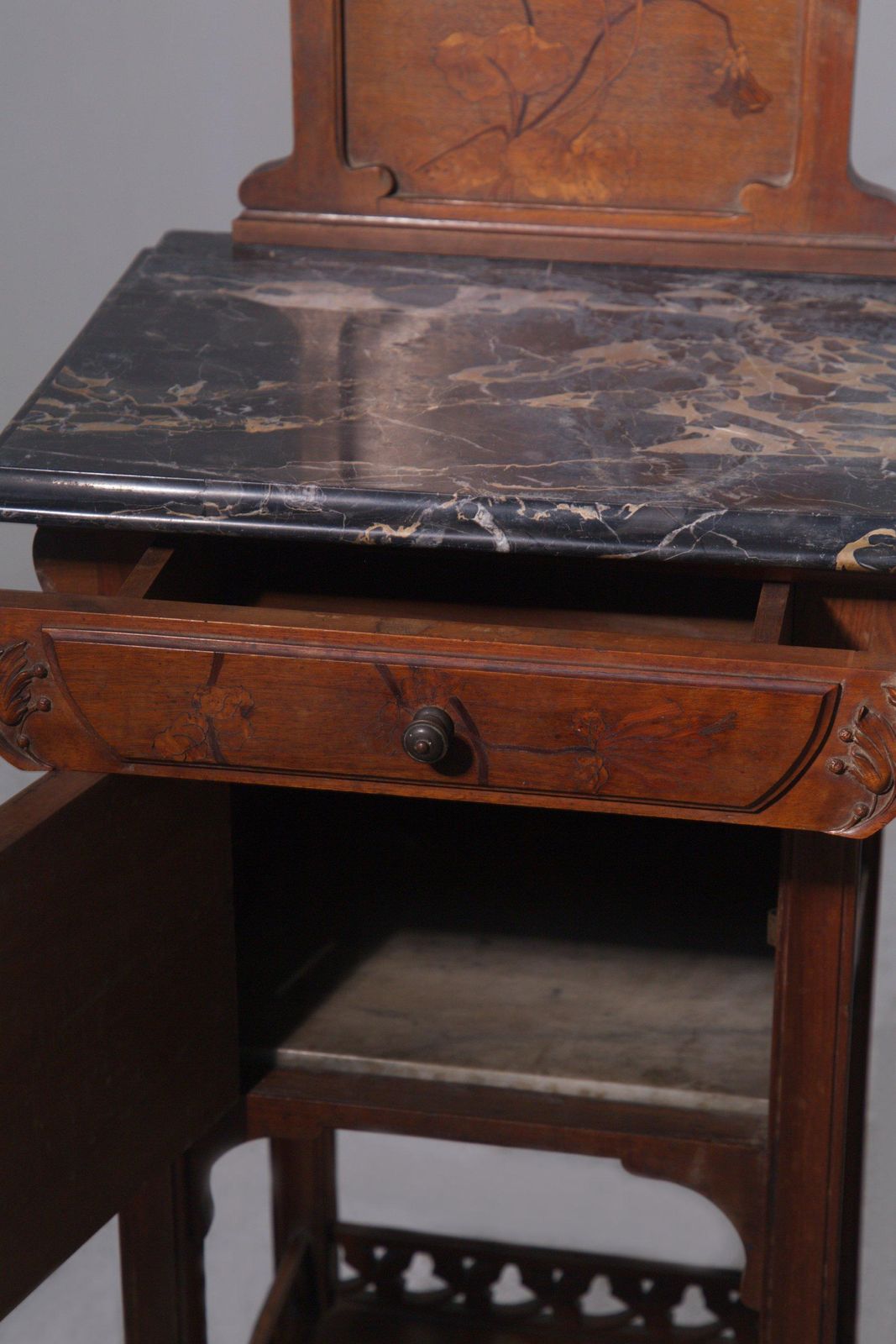 photo buy Pair Of Art Nouveau Bedside Tables By Vittorio Valabrega With Marble Shelves