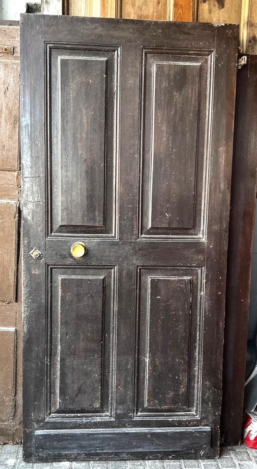 Entrance Door, Black Lacquered Main Door Single Leaf, Italy photo furniture