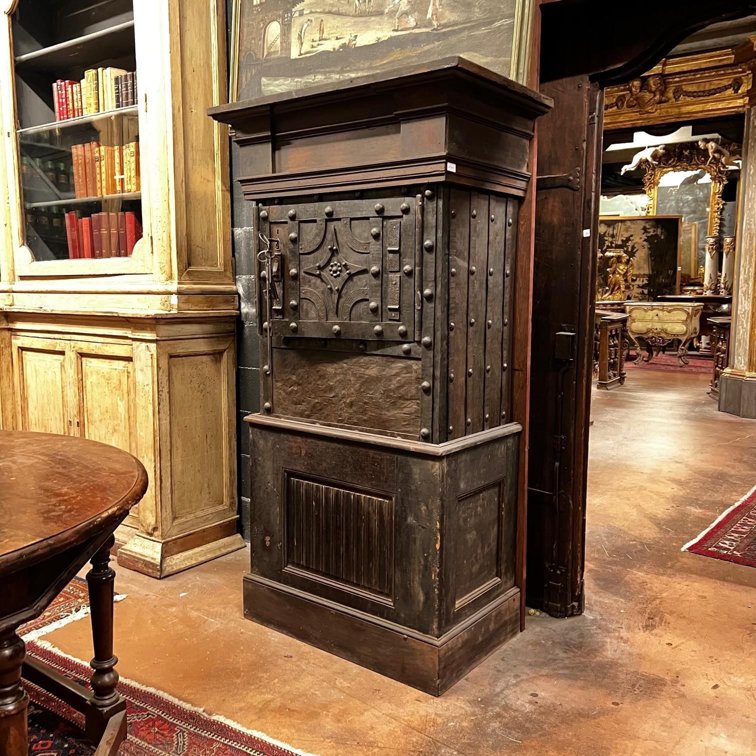 Iron And Wood Safe Cabinet With Key, Italy photo furniture