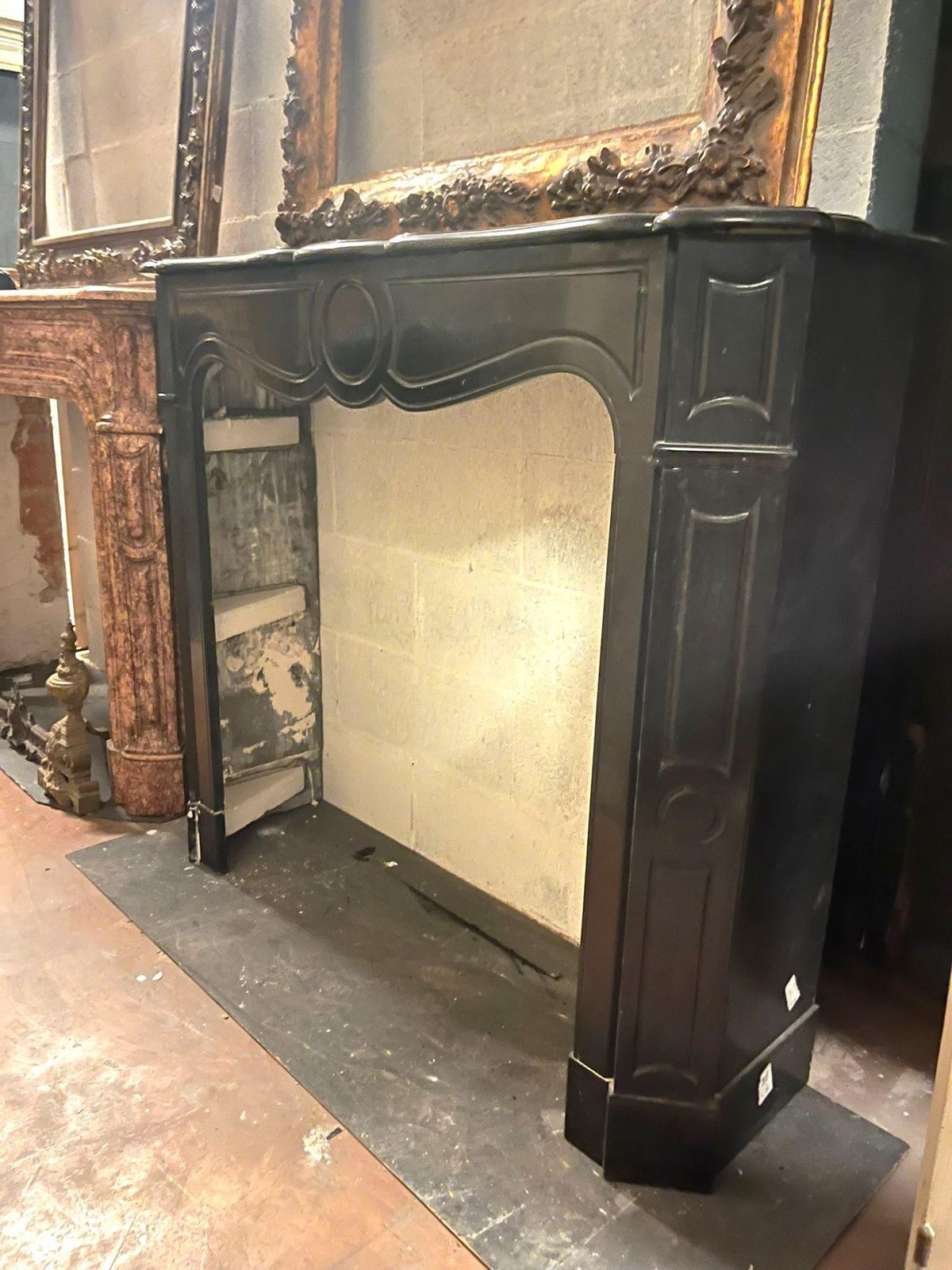 Pompadour Fireplace Frame Made Of Black Marble From Belgium, Italy photo Home Fixtures