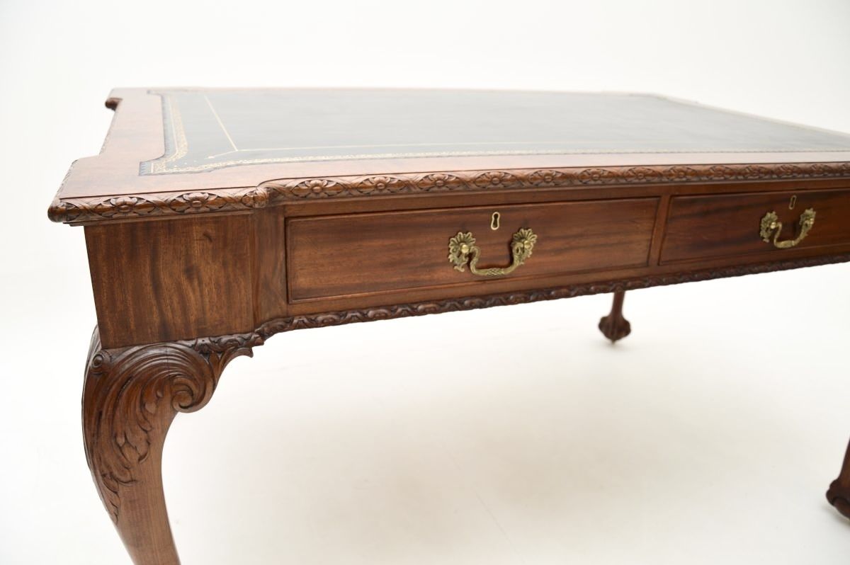 Antique Mahogany Chippendale Revival Desk By Gillows photo vinterior