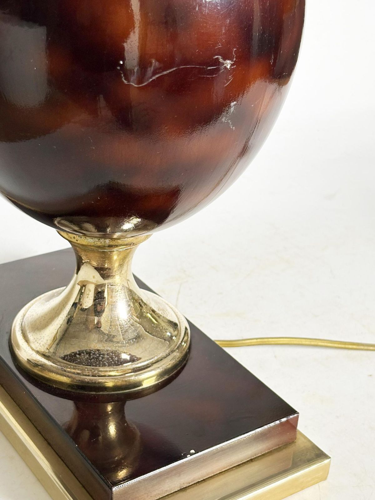 479.0 Burgundy Colored Lamp With Brass Accents, France, 1970 photo