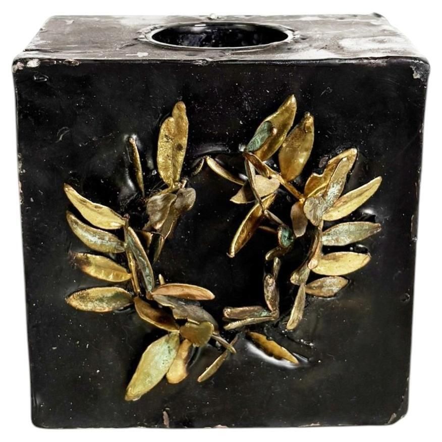 Candle Holder Made Of Candle And Brass, France, 1970