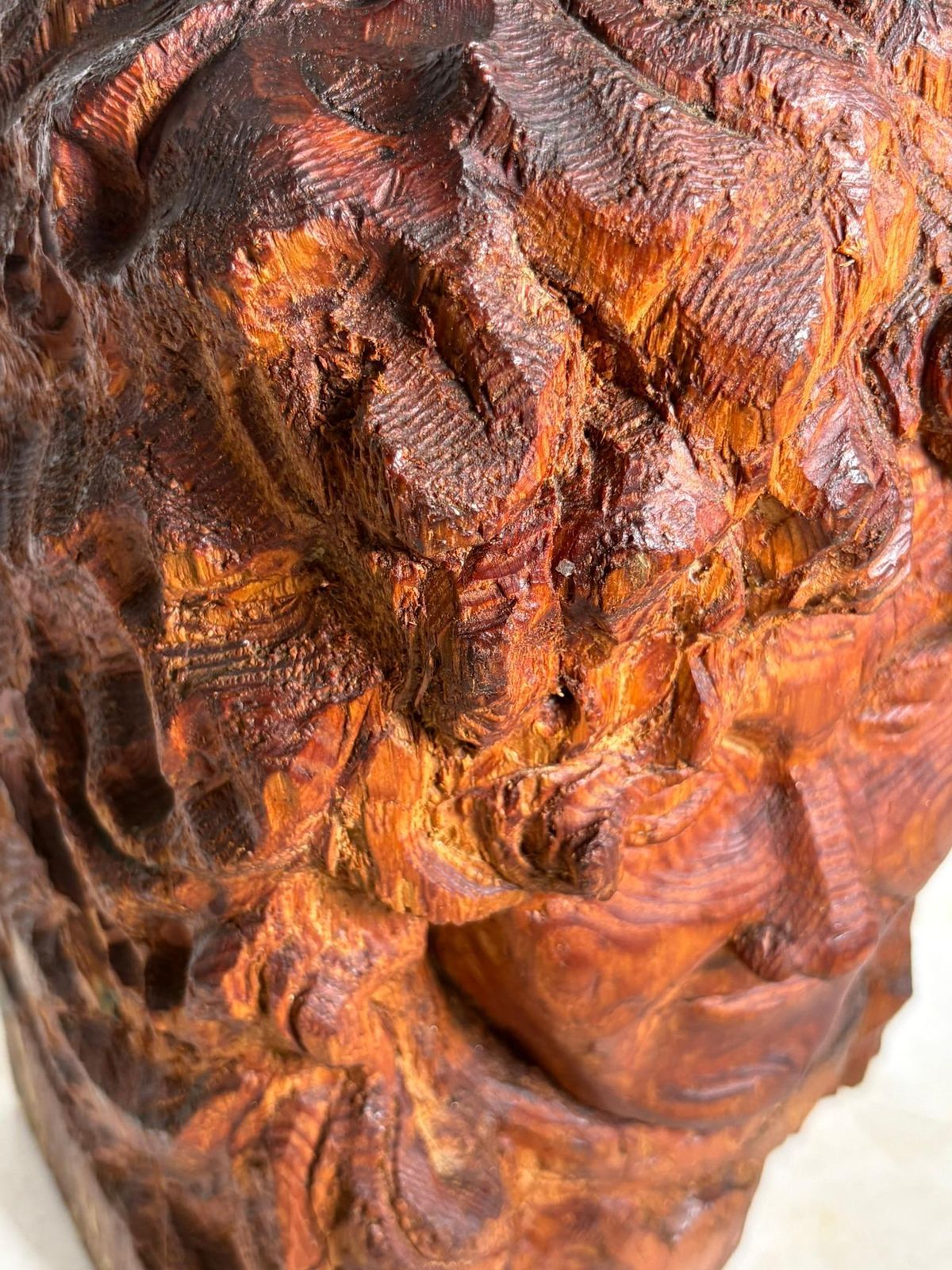 Sculpture Of A Head In Wood, France, 1960 photo 479.0