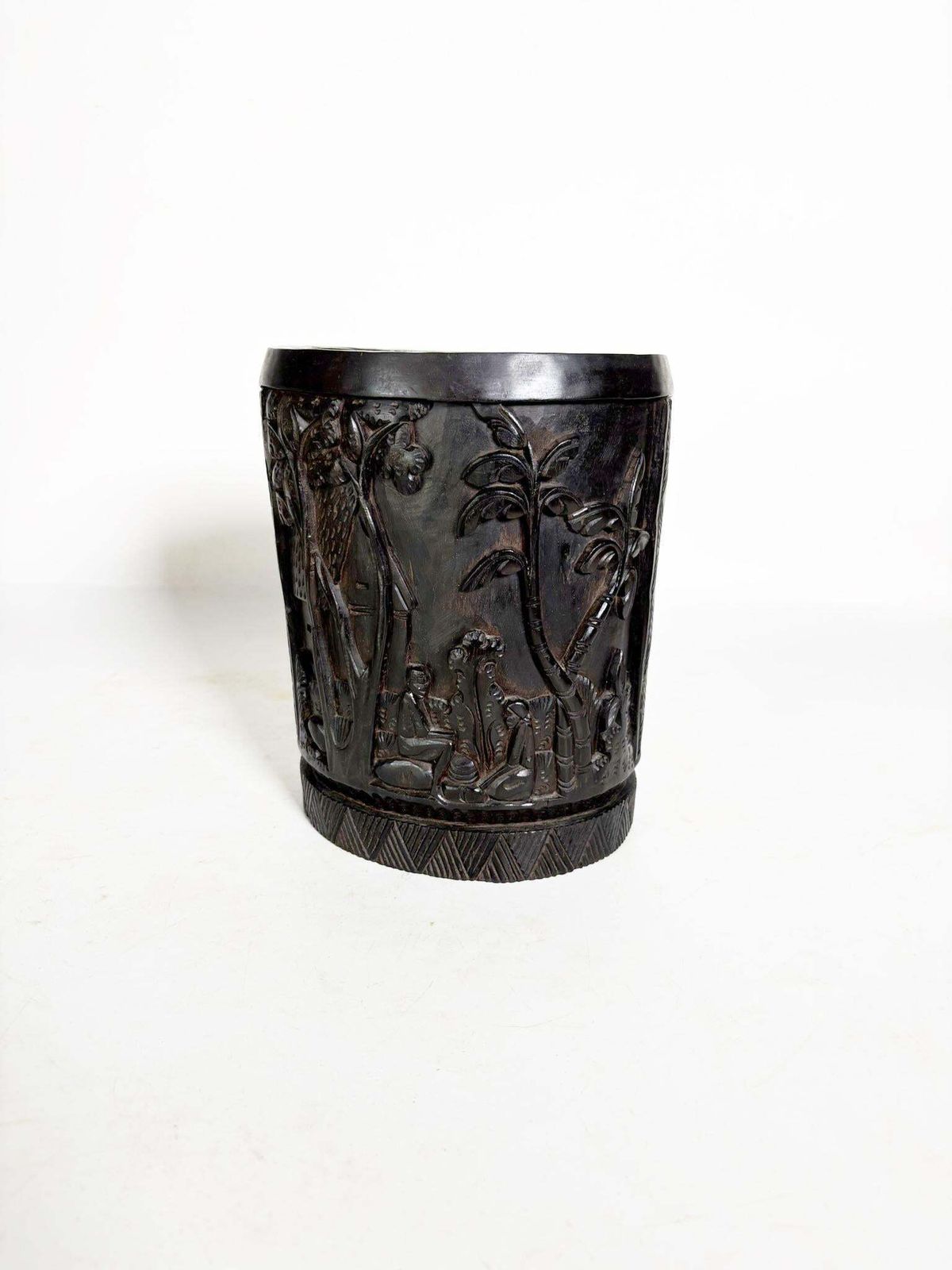 Wooden Brush Holder/Trinket Tray, Benin, 1950 photo furniture