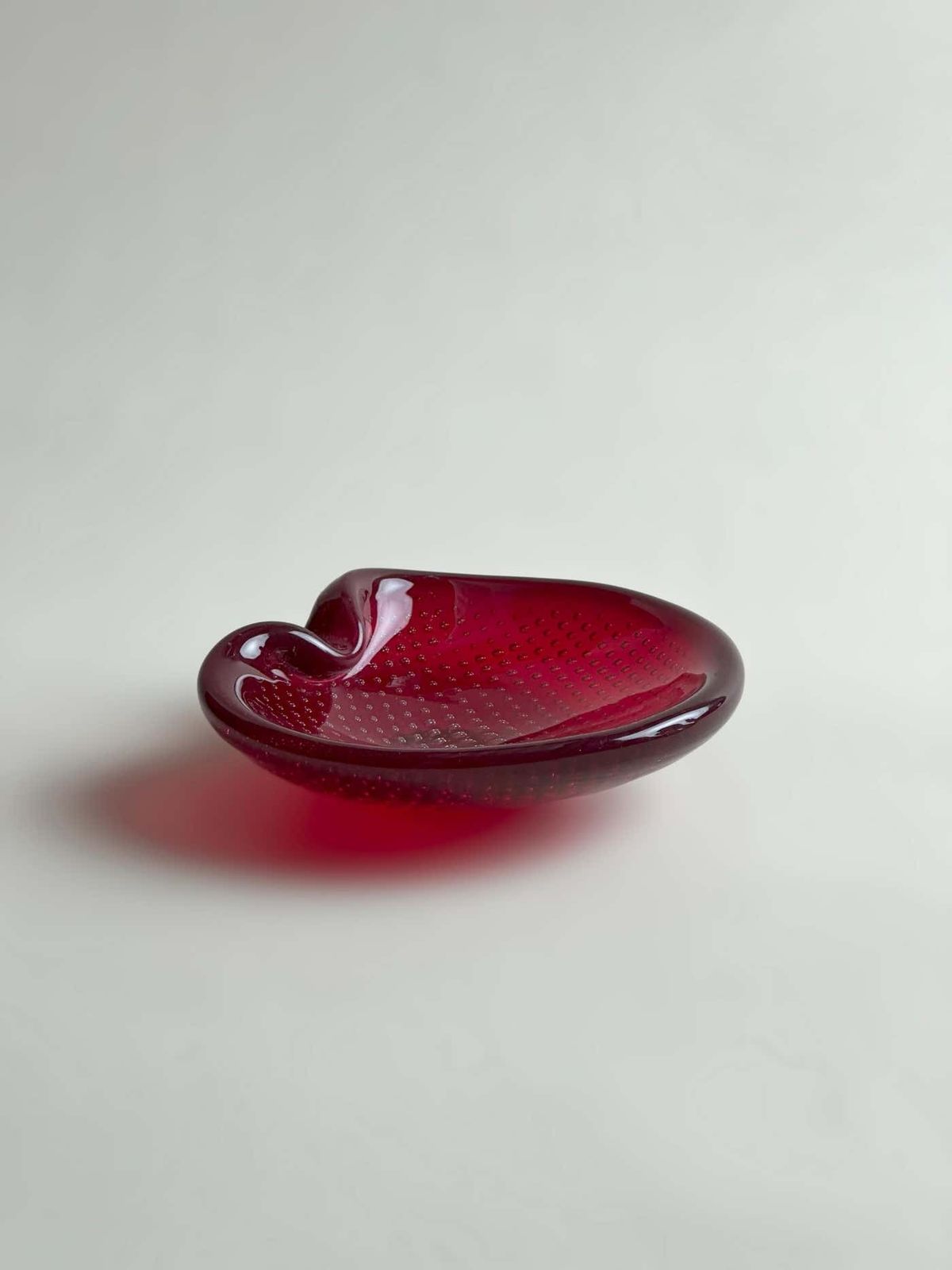 Murano Ruby Red Glass Ashtray By Archimede Seguso, 1960s Italy photo Home Decor