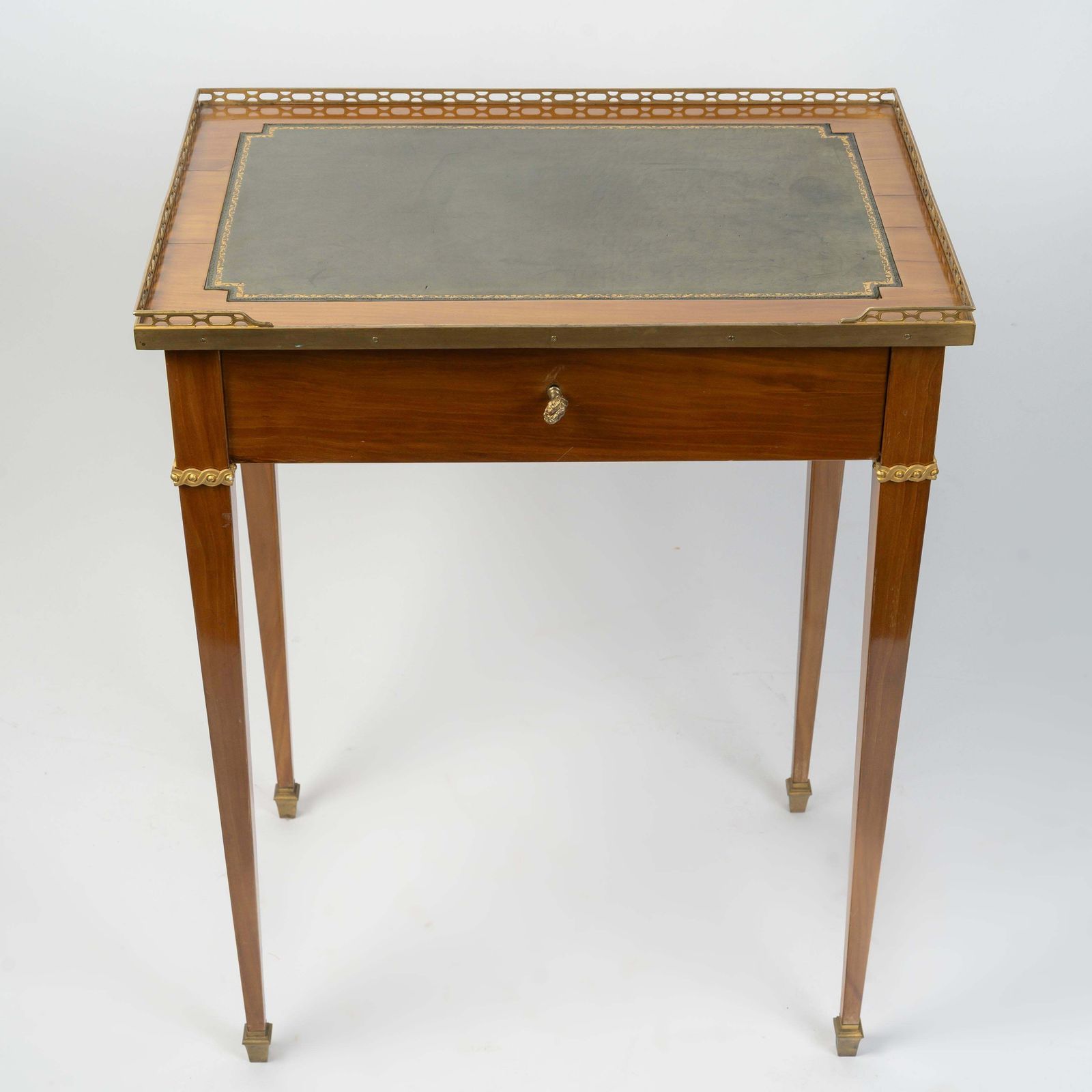 Writing Desk, Small Louis XVI Style Desk In Wood And Gilded Bronze. photo furniture