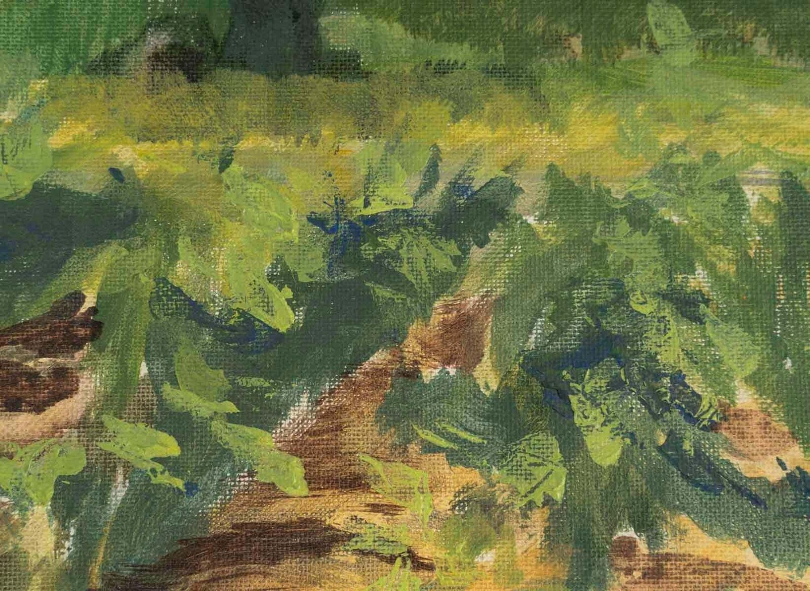 Oil On Cardboard, Landscape Painting By Evelyne Luez. photo Art