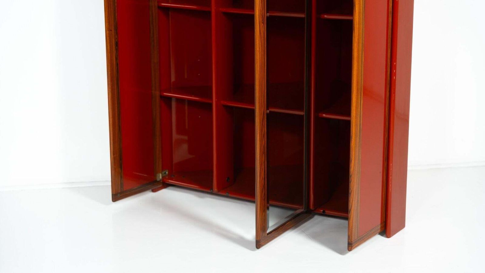 Furniture Pair Of Red Artona Bookcases By Afra And Tobia Scarpa, Maxalto, 1960s photo