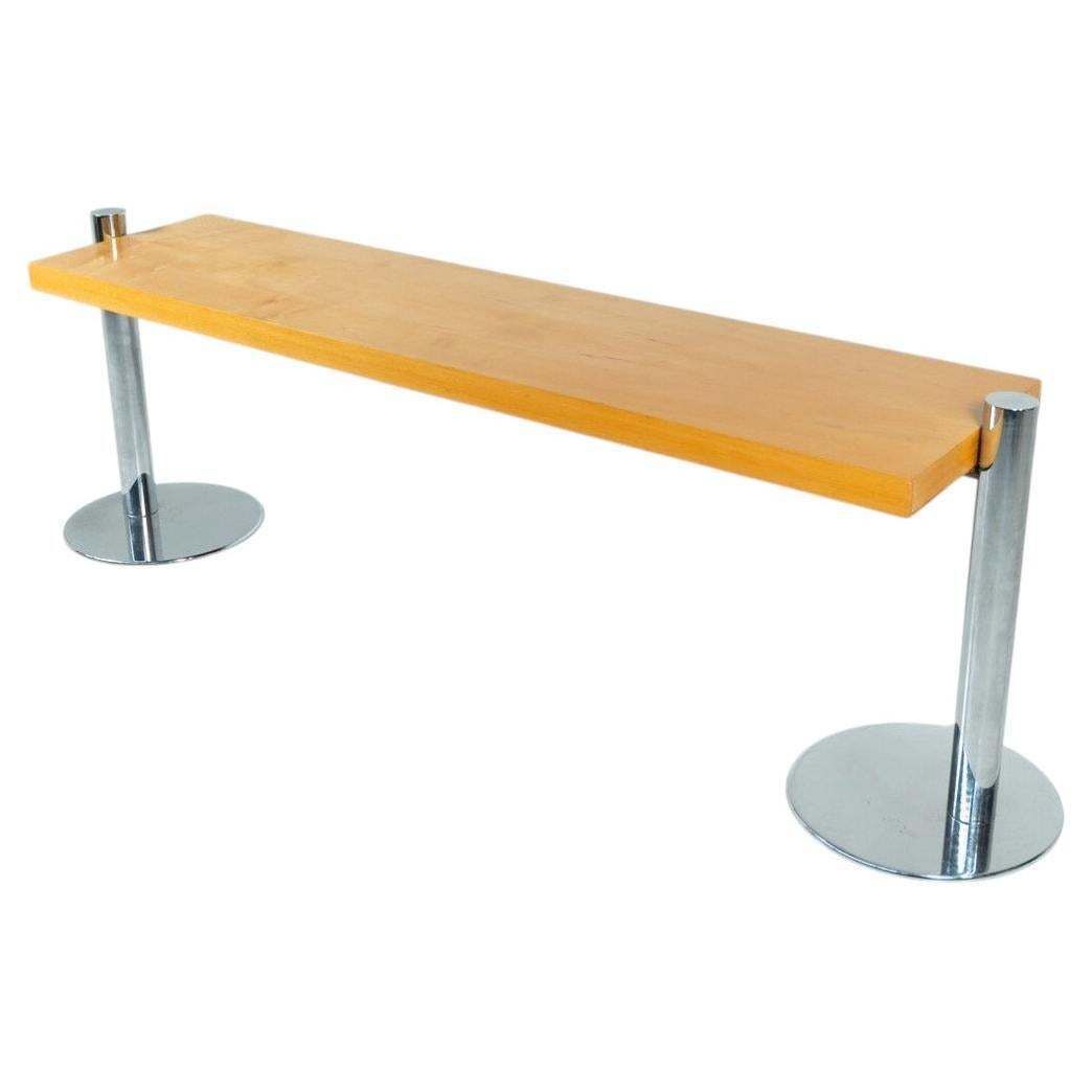 Console In Ash Wood And Metal Attributed To Sergio Asti For Poltronova, 1970s