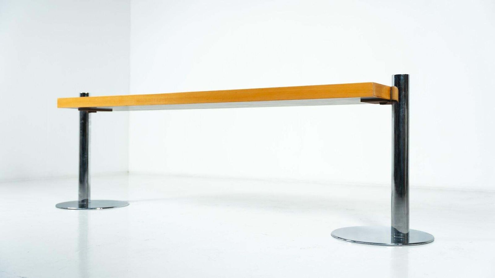 Console In Ash Wood And Metal Attributed To Sergio Asti For Poltronova, 1970s photo Furniture