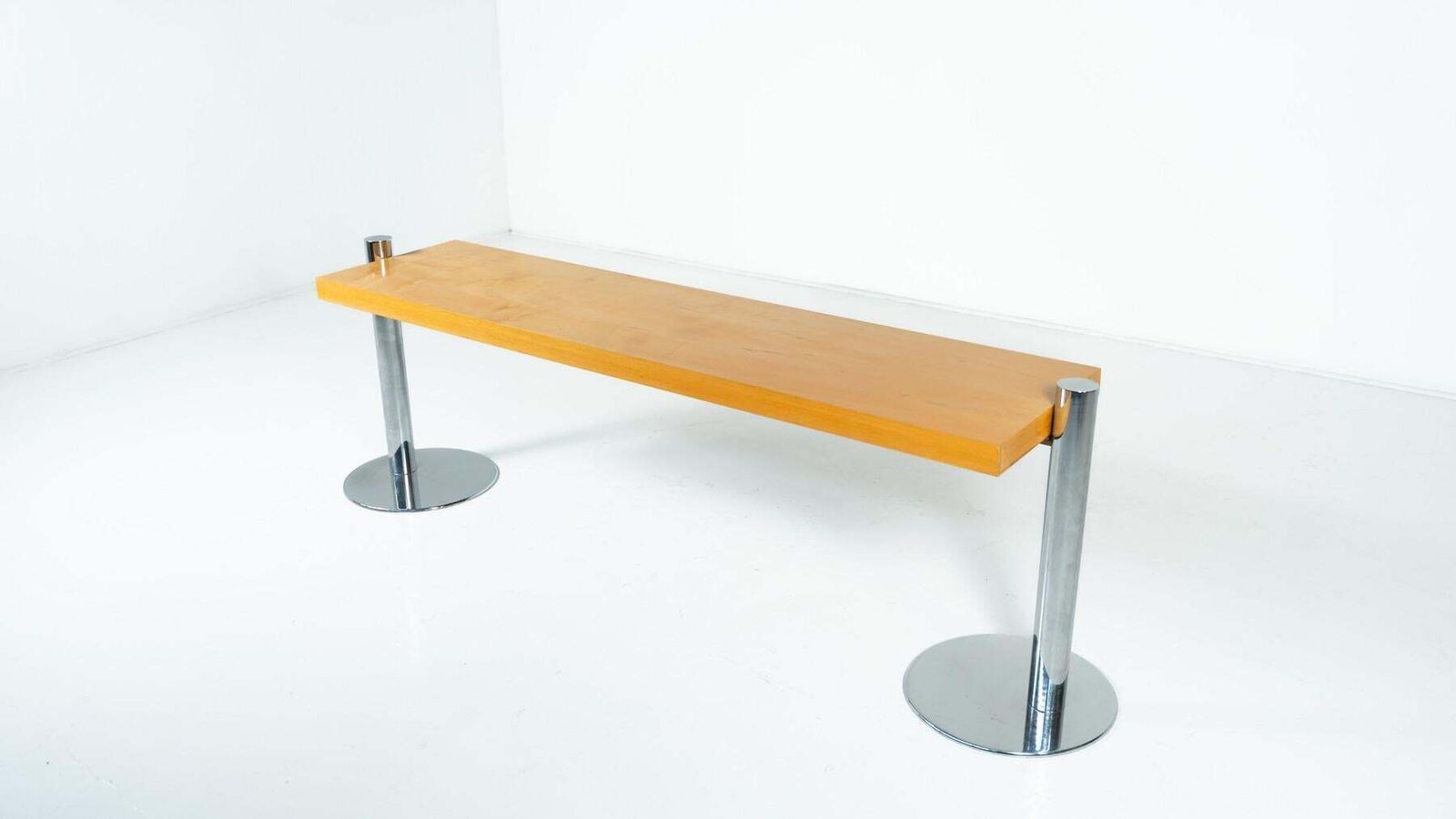 Console In Ash Wood And Metal Attributed To Sergio Asti For Poltronova, 1970s photo vinterior