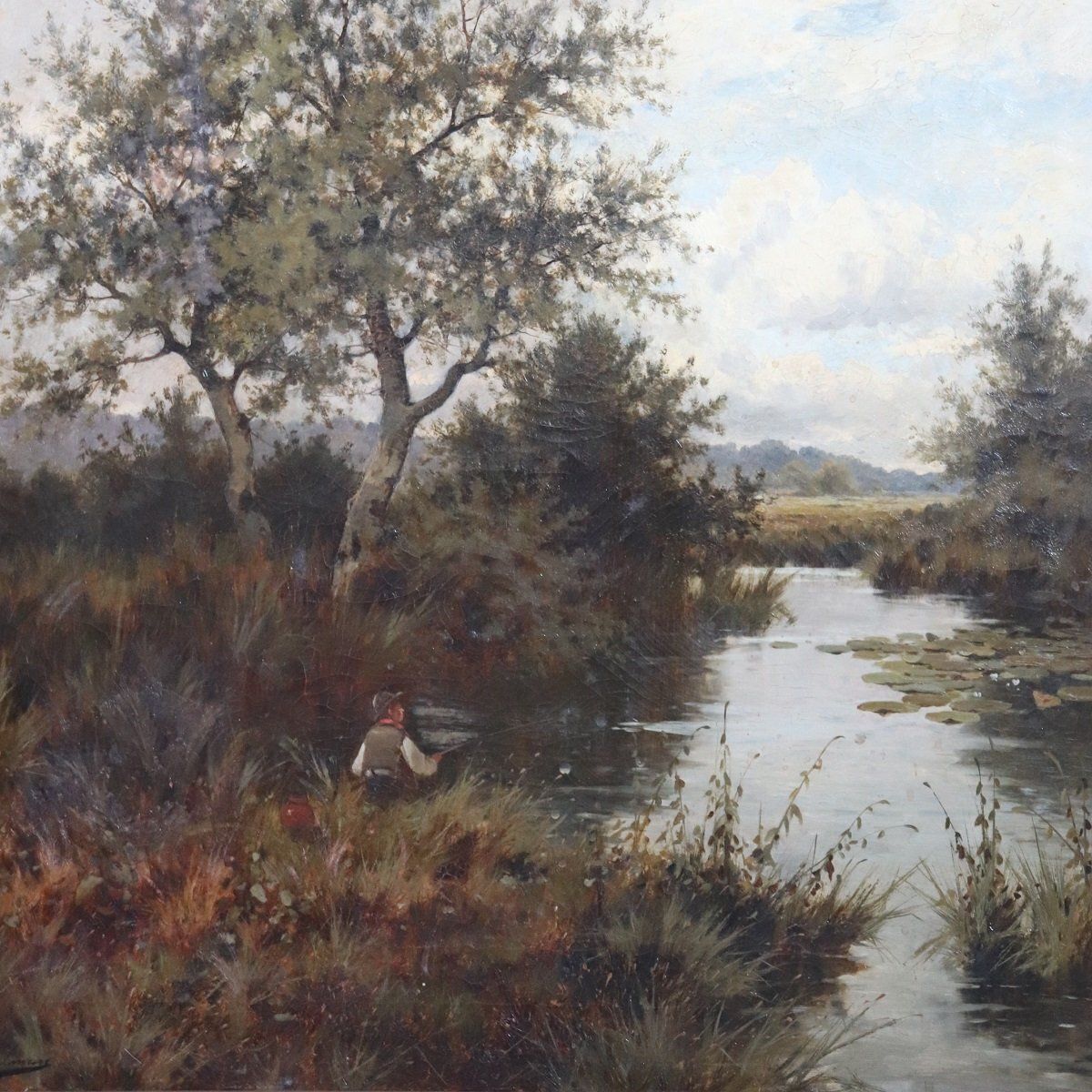 J. Paulman, River Landscape, Oil Painting On Canvas, Late 19th Century, Framed photo for sale