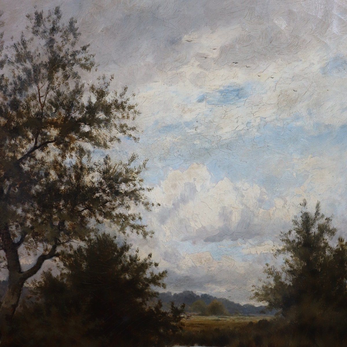 photo vinterior J. Paulman, River Landscape, Oil Painting On Canvas, Late 19th Century, Framed