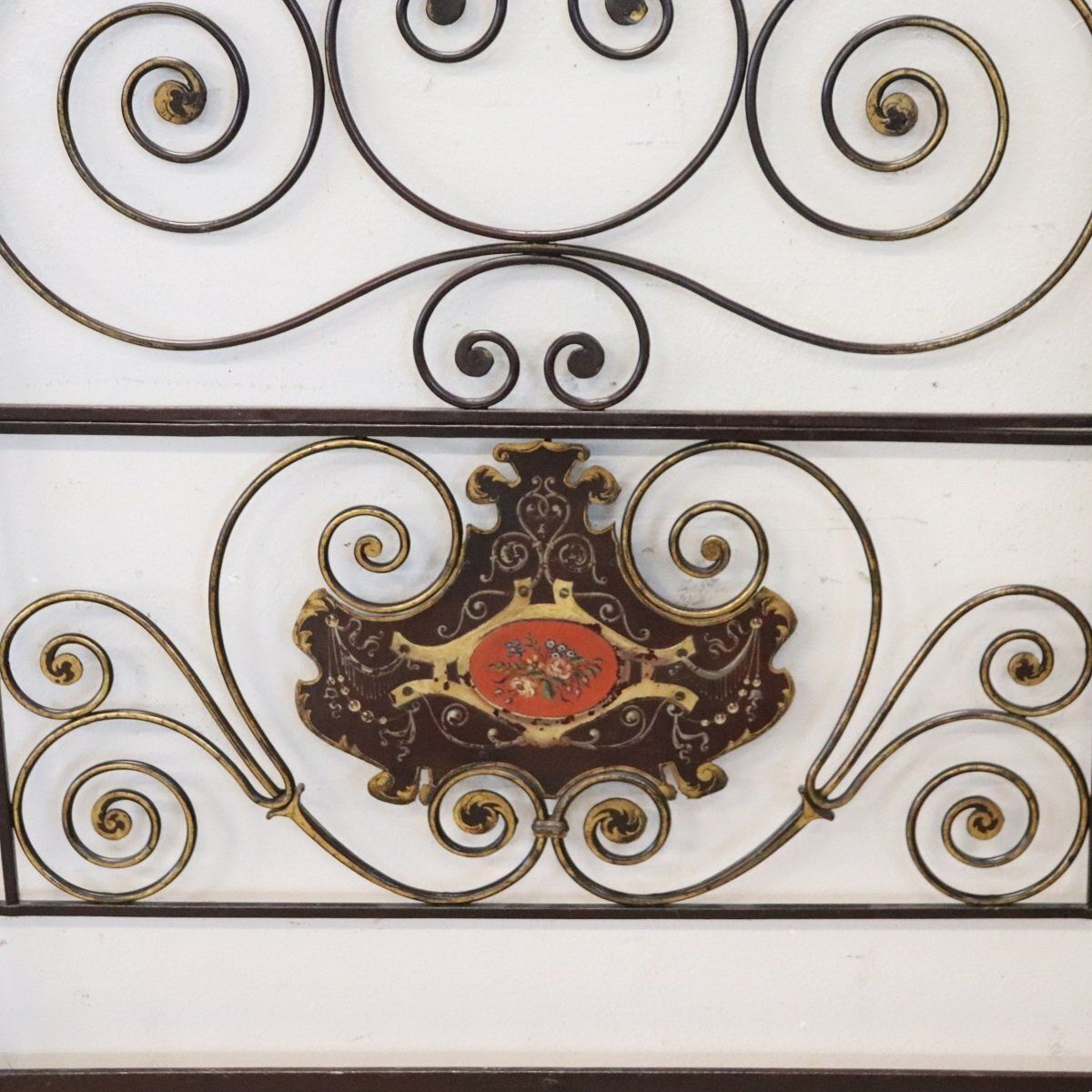Furniture Antique Early 19th Century Headboards In Wrought Iron, Set Of 2 photo