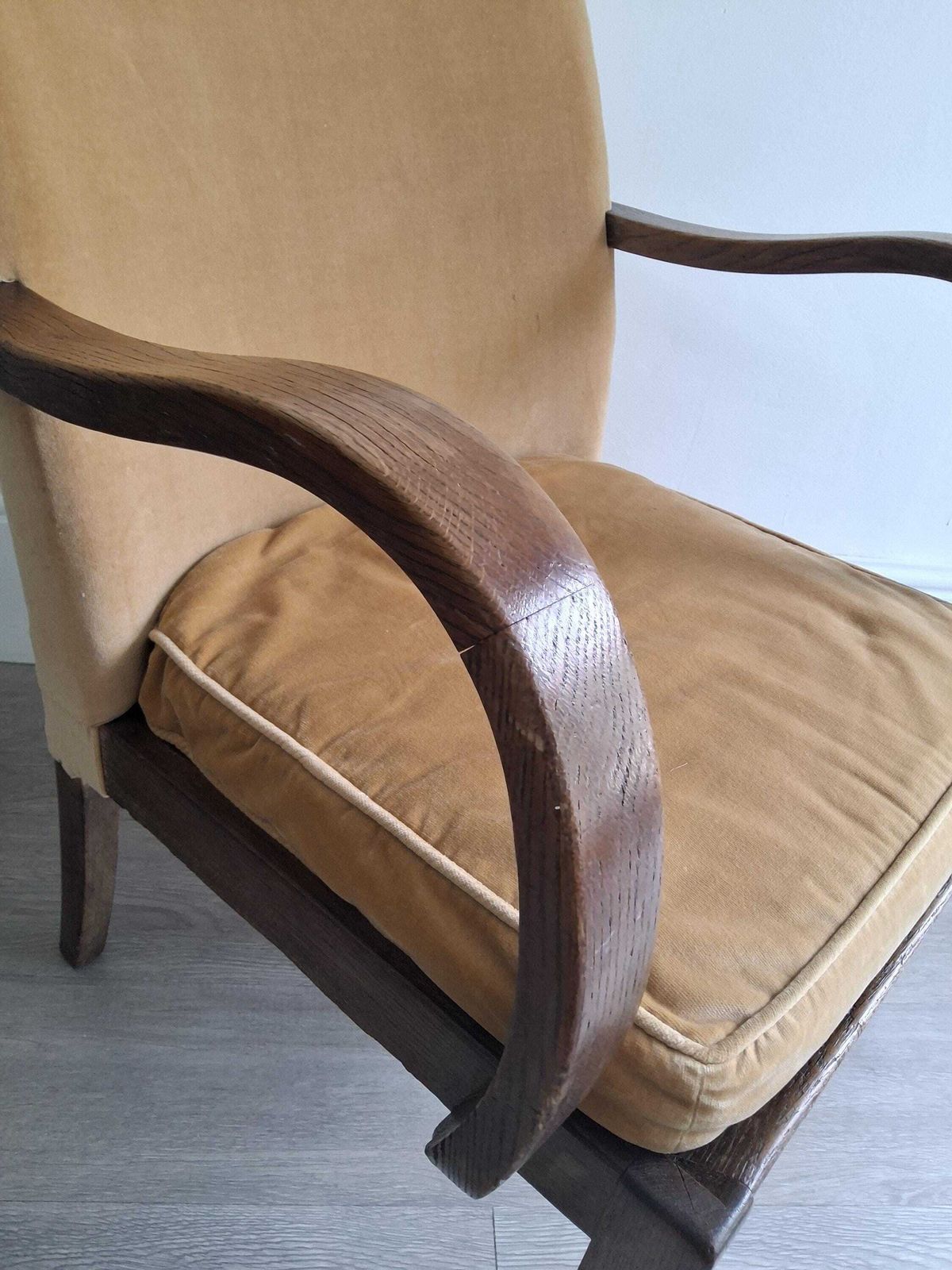 Vintage Parker Knoll Armchair: Mid Century Modern Upholstered Oak Carver Chair photo furniture