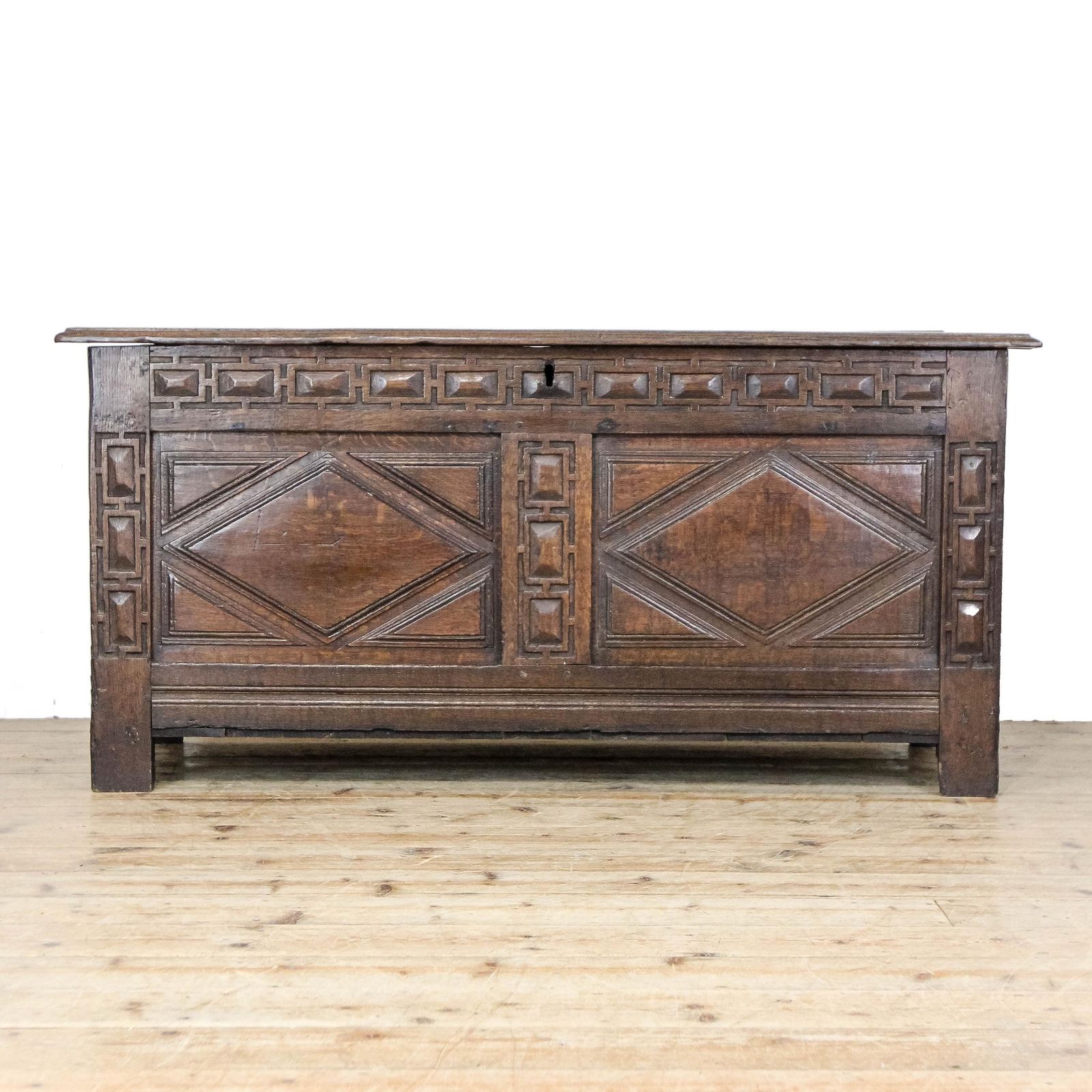 Antique 19th Century Oak Coffer | Antique Furniture | Antique Trunk | Antique Oak Blanket Box | Antique Storage (M 6696)