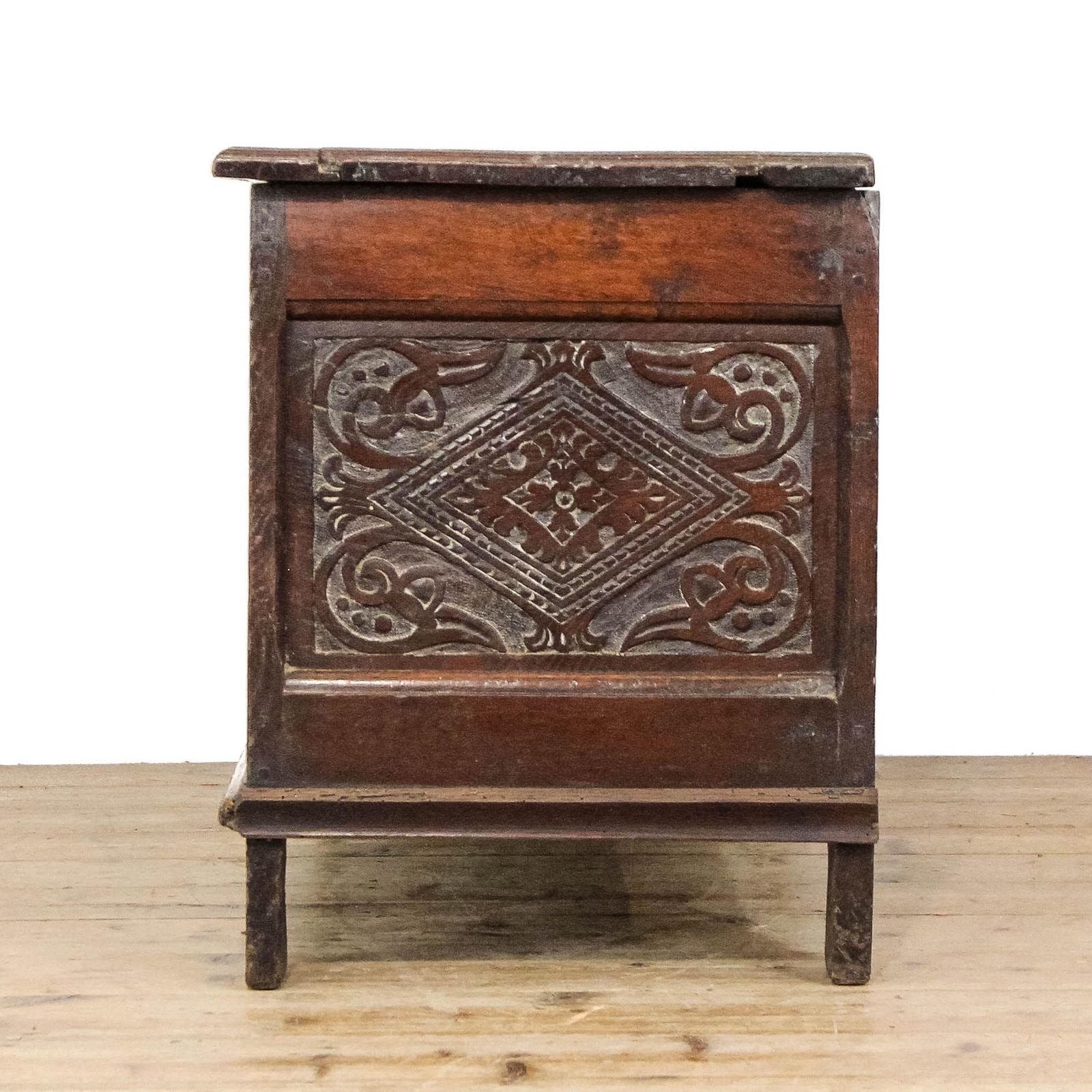 Antique Carved Oak Coffer | Antique Furniture | Antique Trunk | Antique Oak Blanket Box | Antique Storage (M 6777) photo 725.0