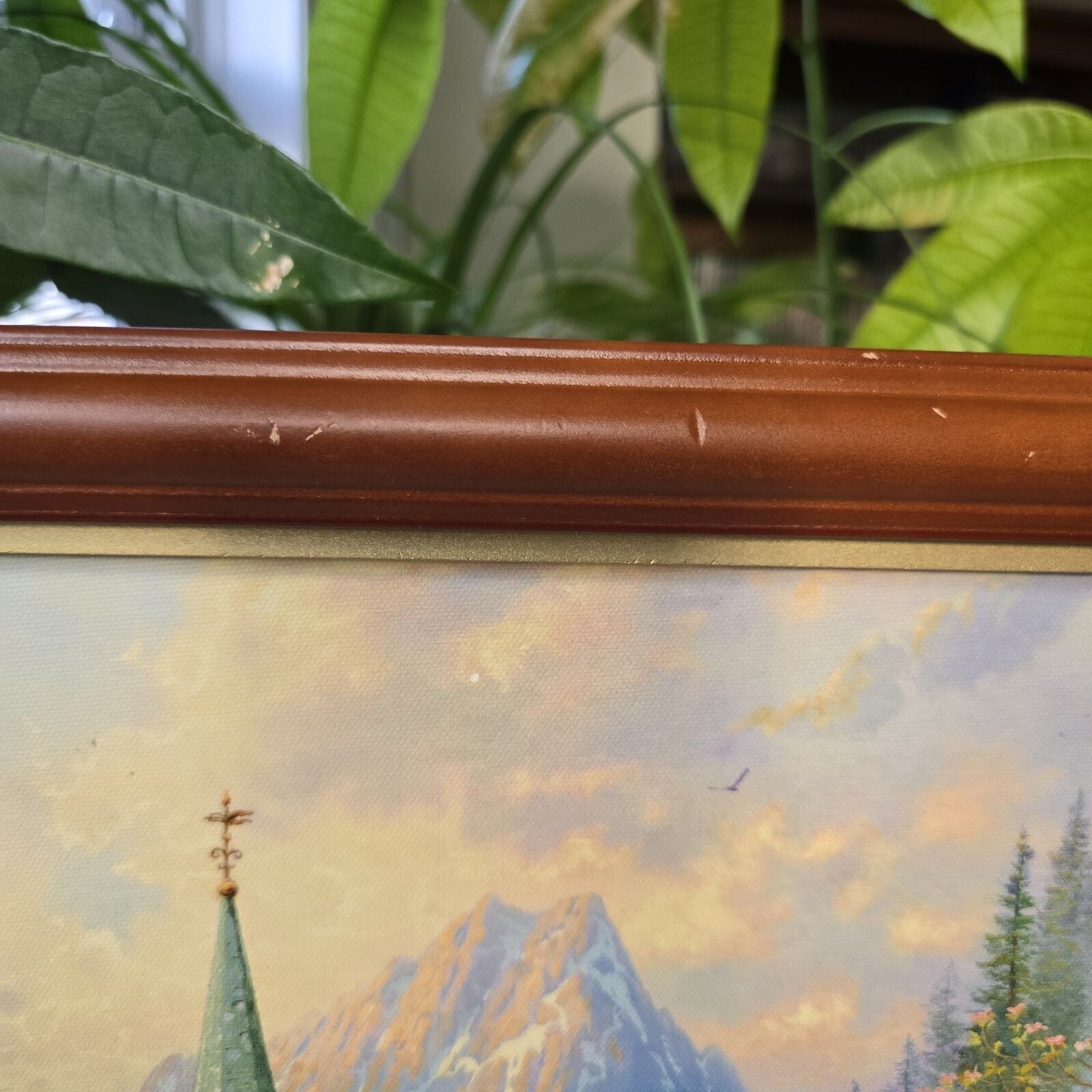 Thomas Kinkade Limited Edition Dogwood Chapel Illuminating Canvas Print Rare photo vintage