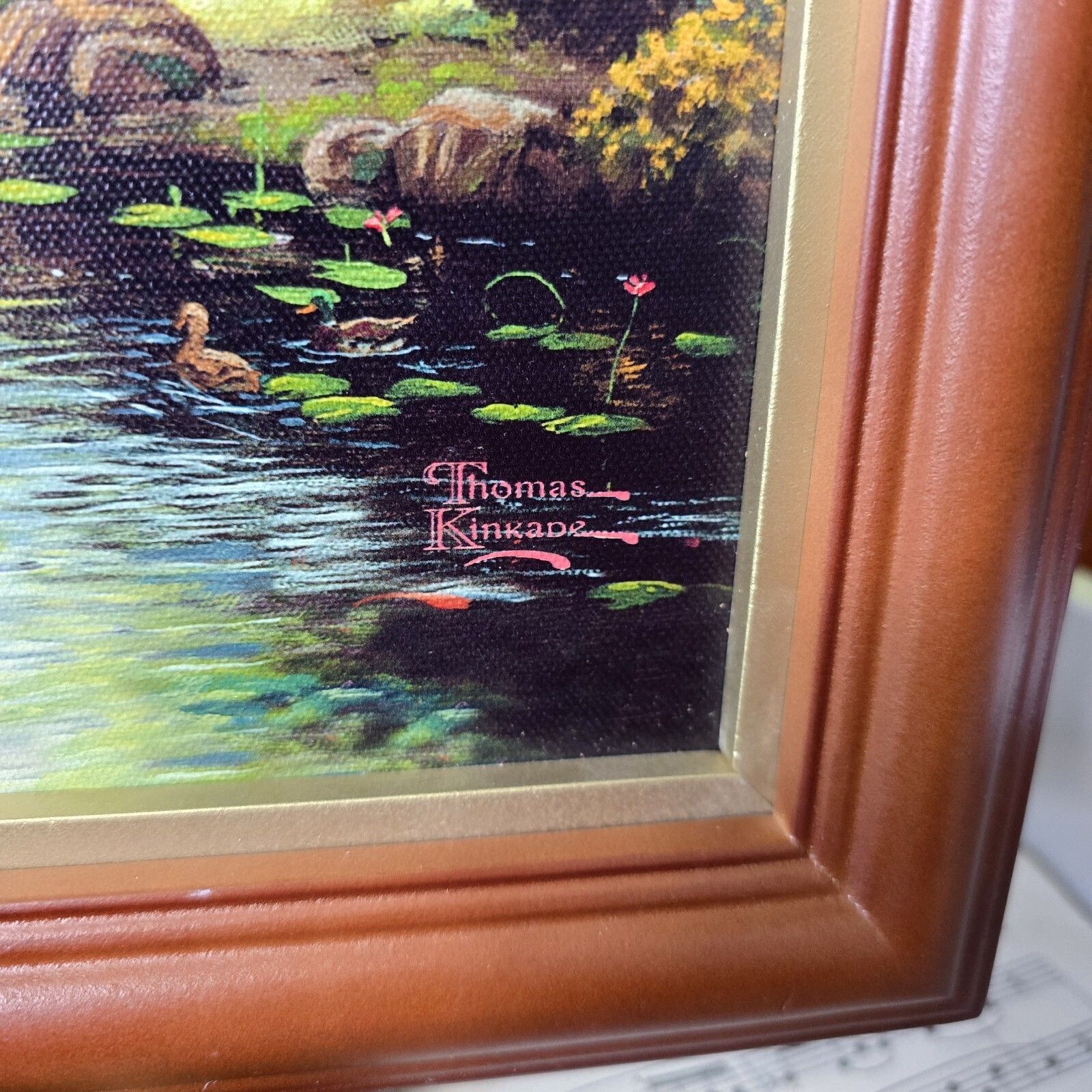 Art Thomas Kinkade Limited Edition Dogwood Chapel Illuminating Canvas Print Rare photo