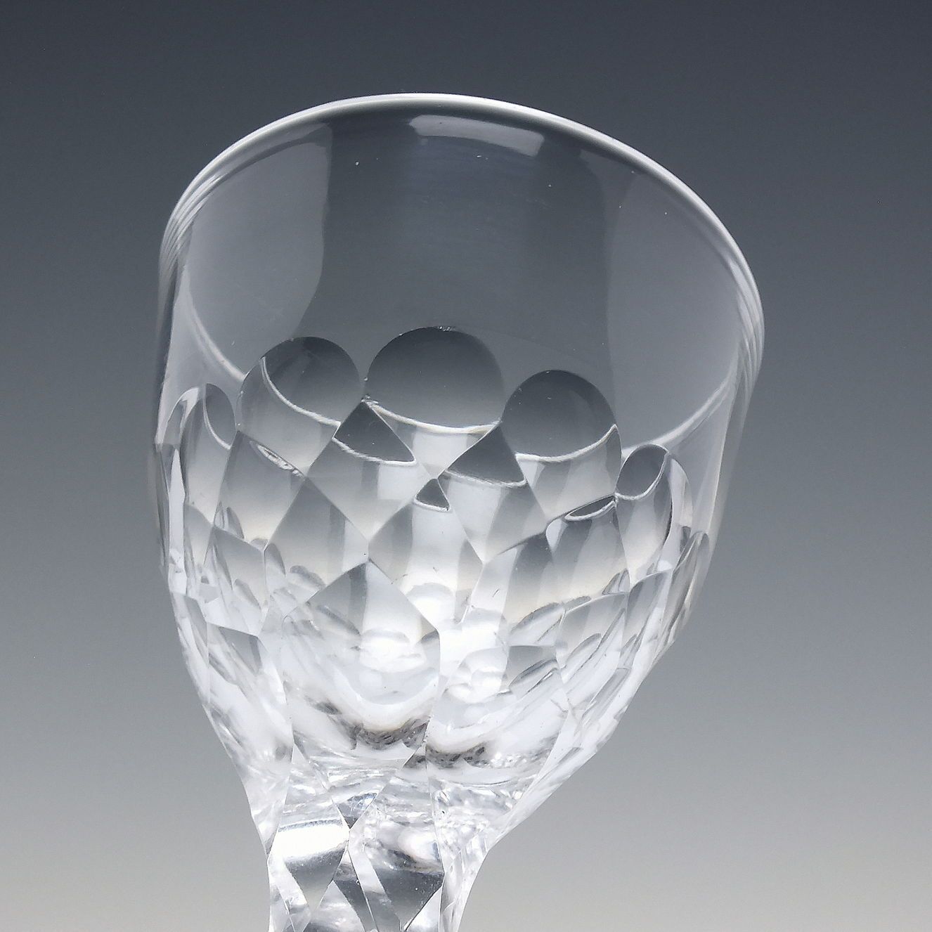 Georgian 18th Century Facet Cut Short Wine Glass With Thick Firing Foot C1790 photo furniture