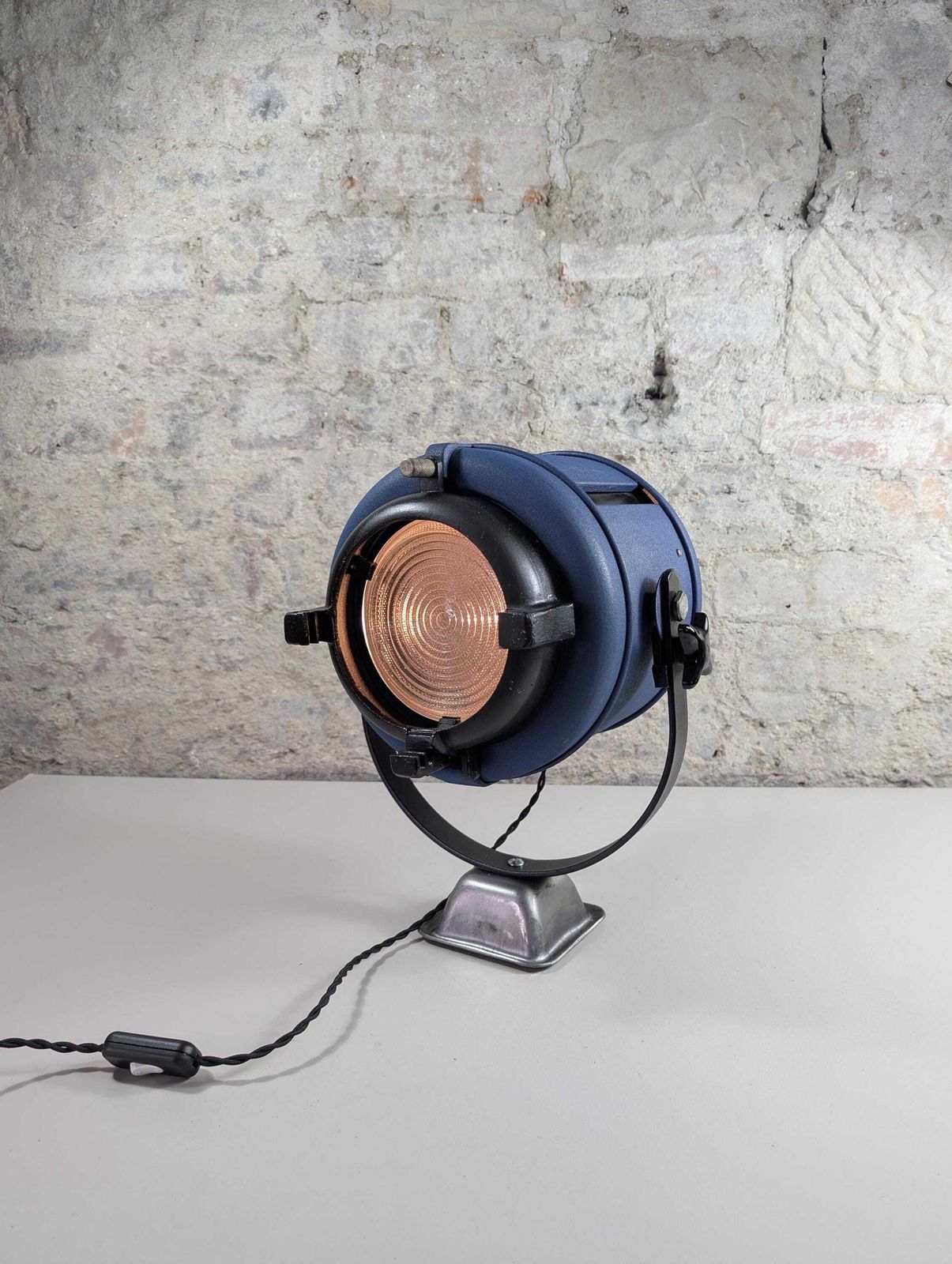 Vintage Industrial Stage Lamp 1980s Furse Spotlight Blue Theatre Light Desk Lamp E27 Pat Tested Loft Lighting photo furniture