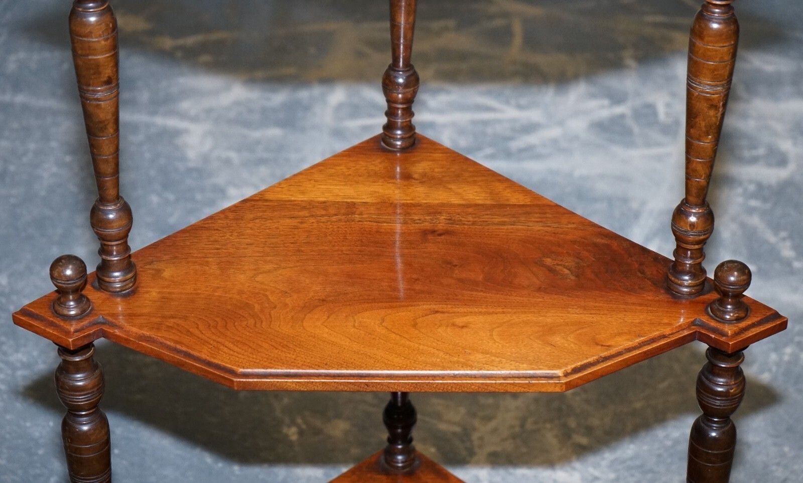 Victorian English Inlaid Burr Walnut Corner Whatnot Stand photo buy